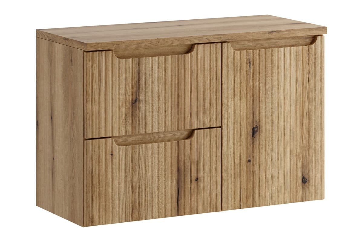 Závesná skrinka Nova s doskou a košom na bielizeň 90 cm dub coast evoke 1