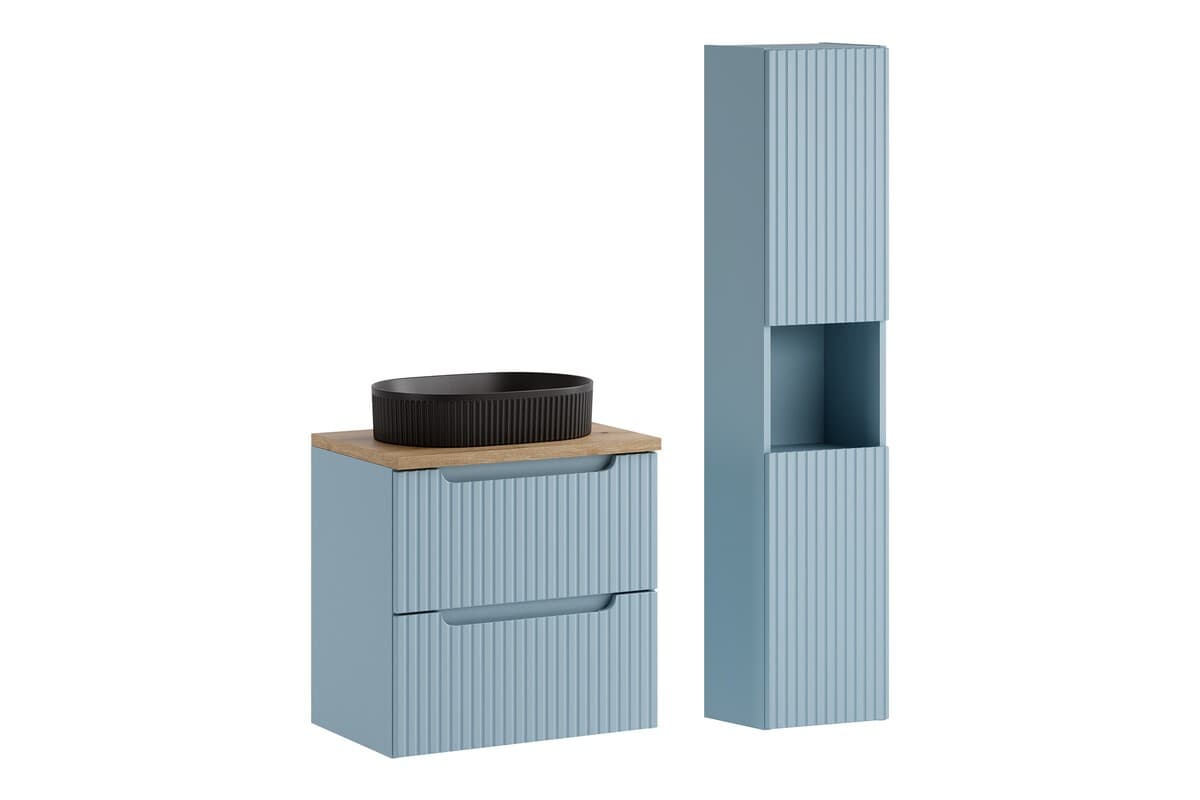Kúpeľňová zostava Nova Denim Beyond s doskou a umývadlom 60 cm modrá/dub coast evoke