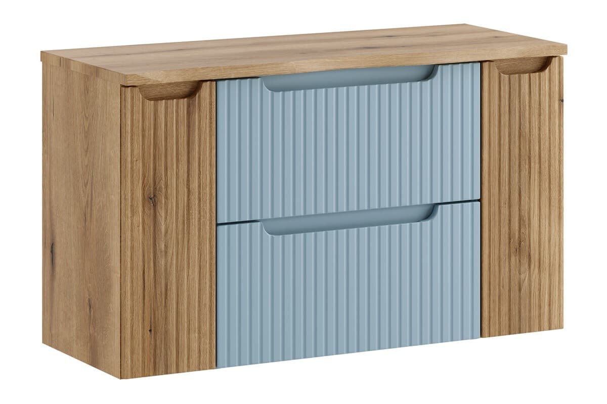 Závesná skrinka pod umývadlo Nova Denim s doskou 100 cm modrá/dub coast evoke