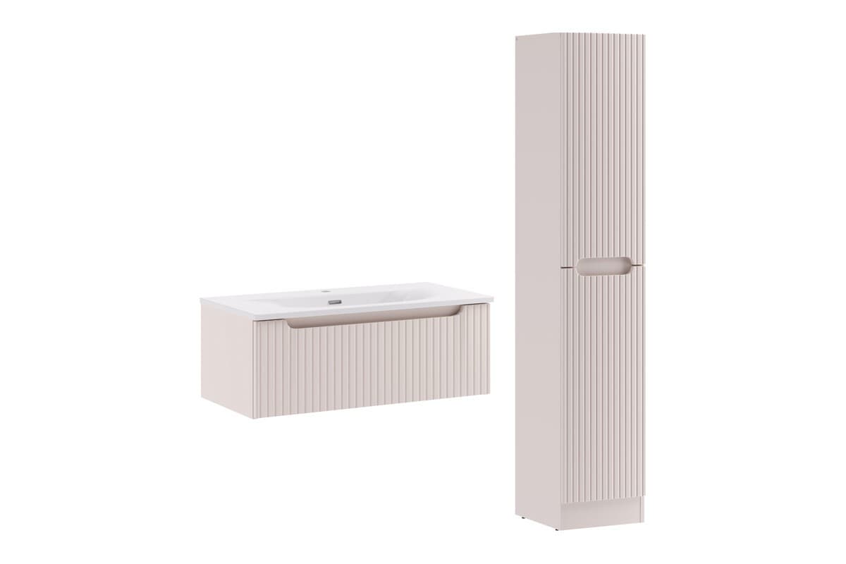 Kúpeľňová zostava Nova Cashmere I so zápustným umývadlom a skrinkami 80 cm kašmírová 1