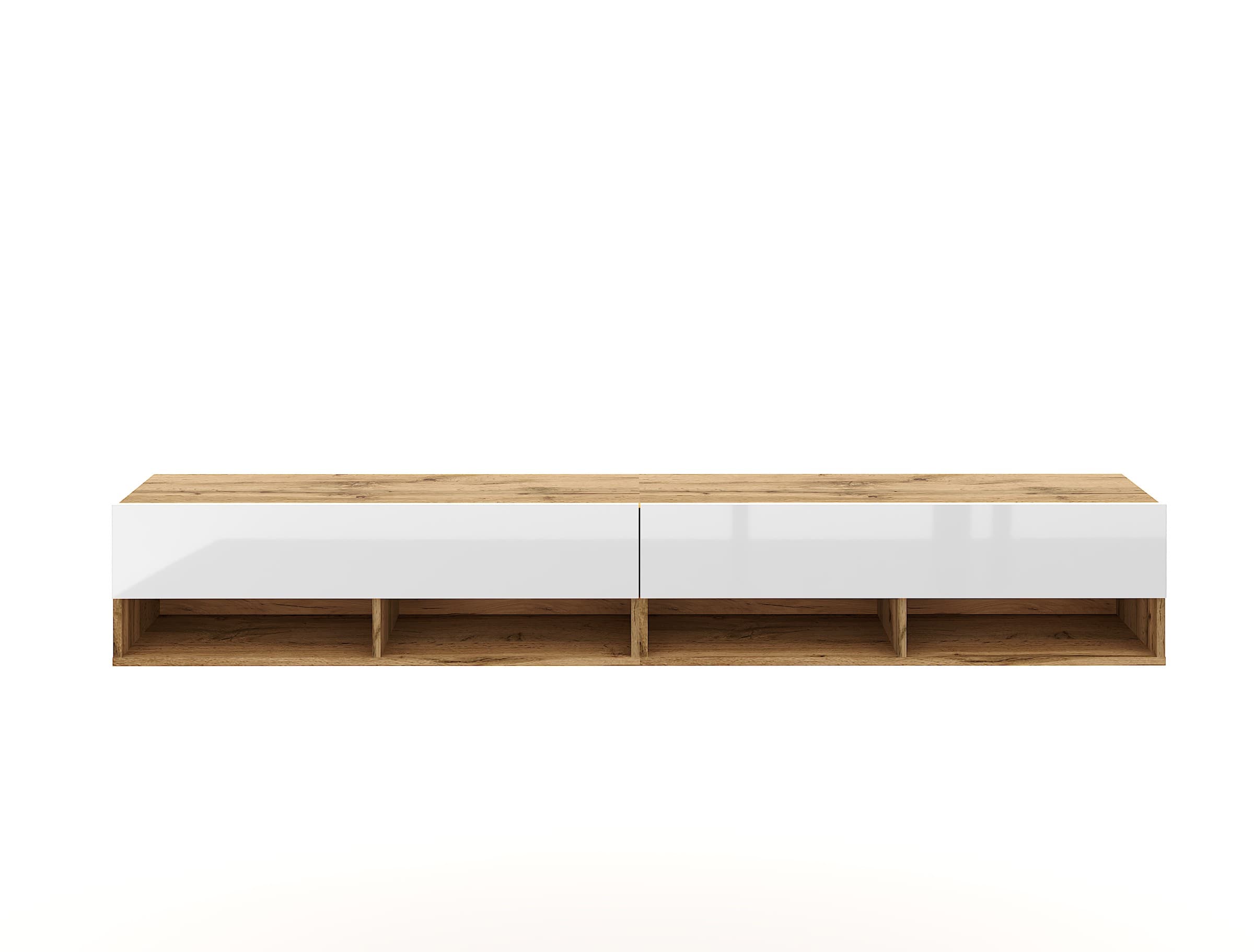 Závesný TV stolík Derby 280 cm dub Wotan/biely 1