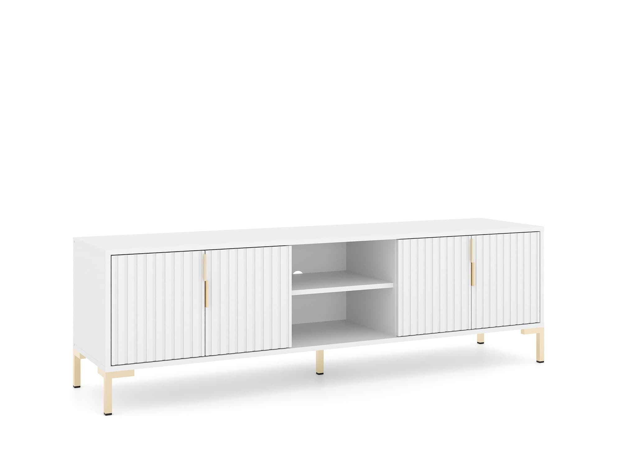 TV stolík Flinn 165 cm biely/zlatý