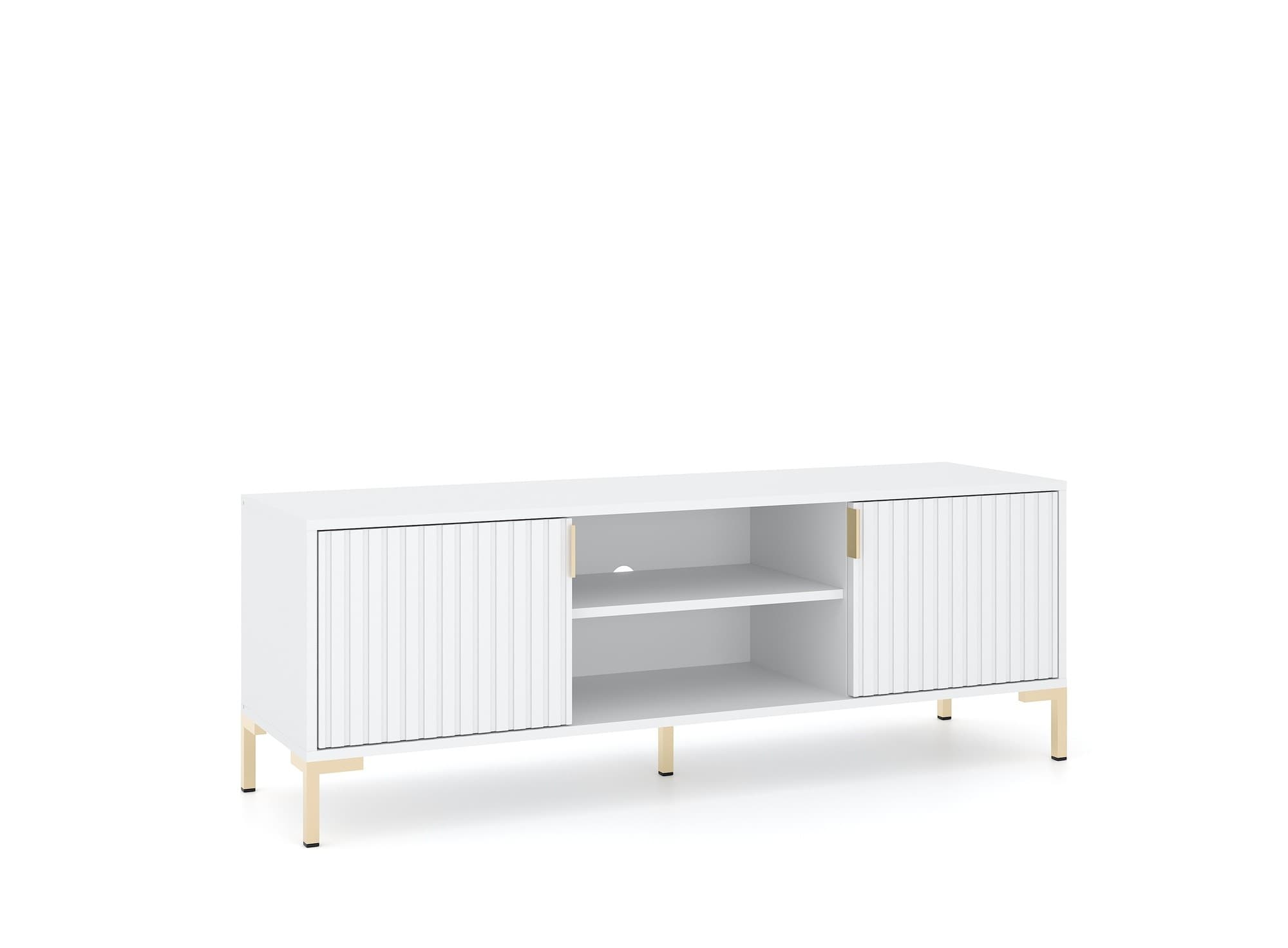 TV stolík Flinn 140 cm biely/zlatý 1