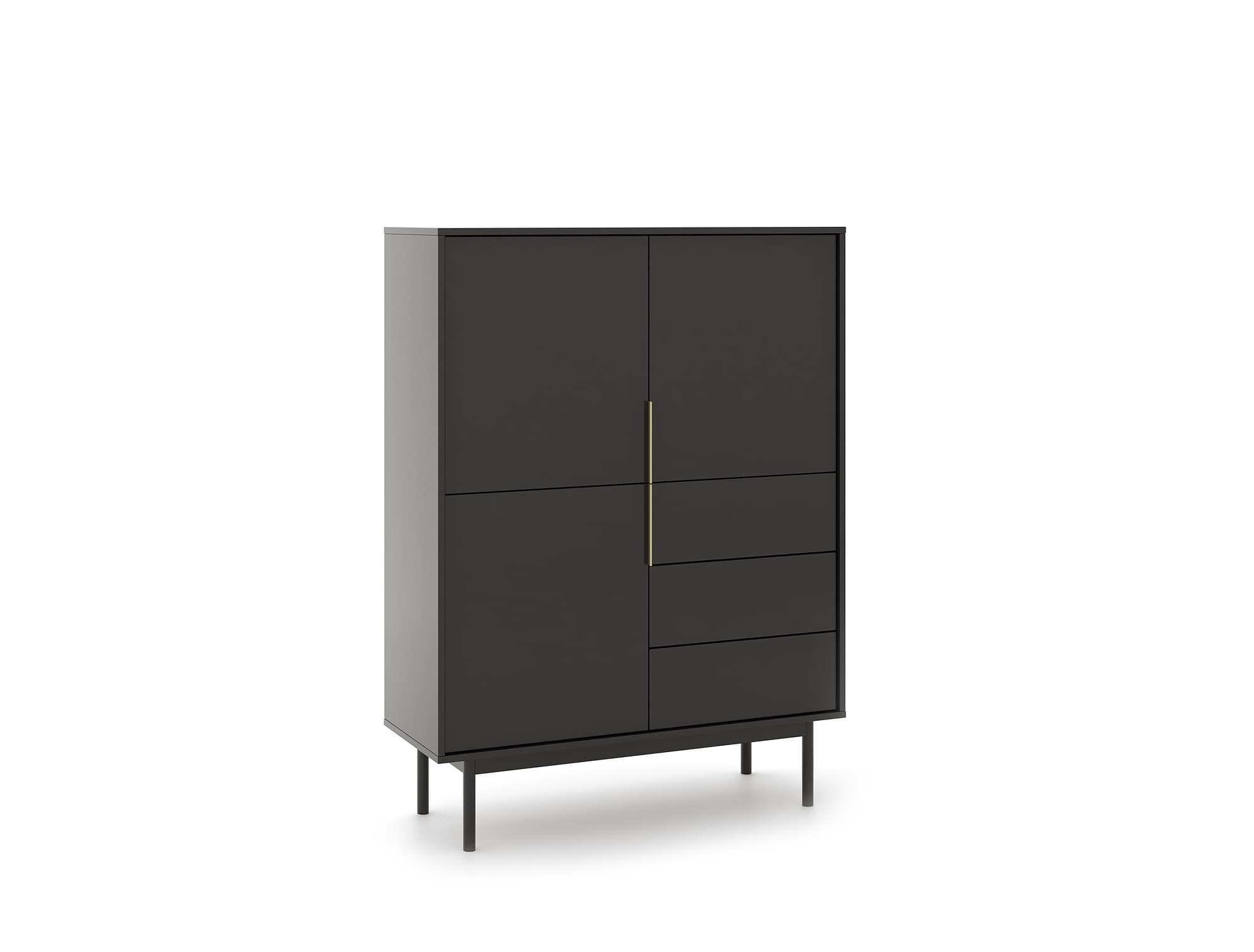 Vysoká komoda Viva 104 cm čierna 1