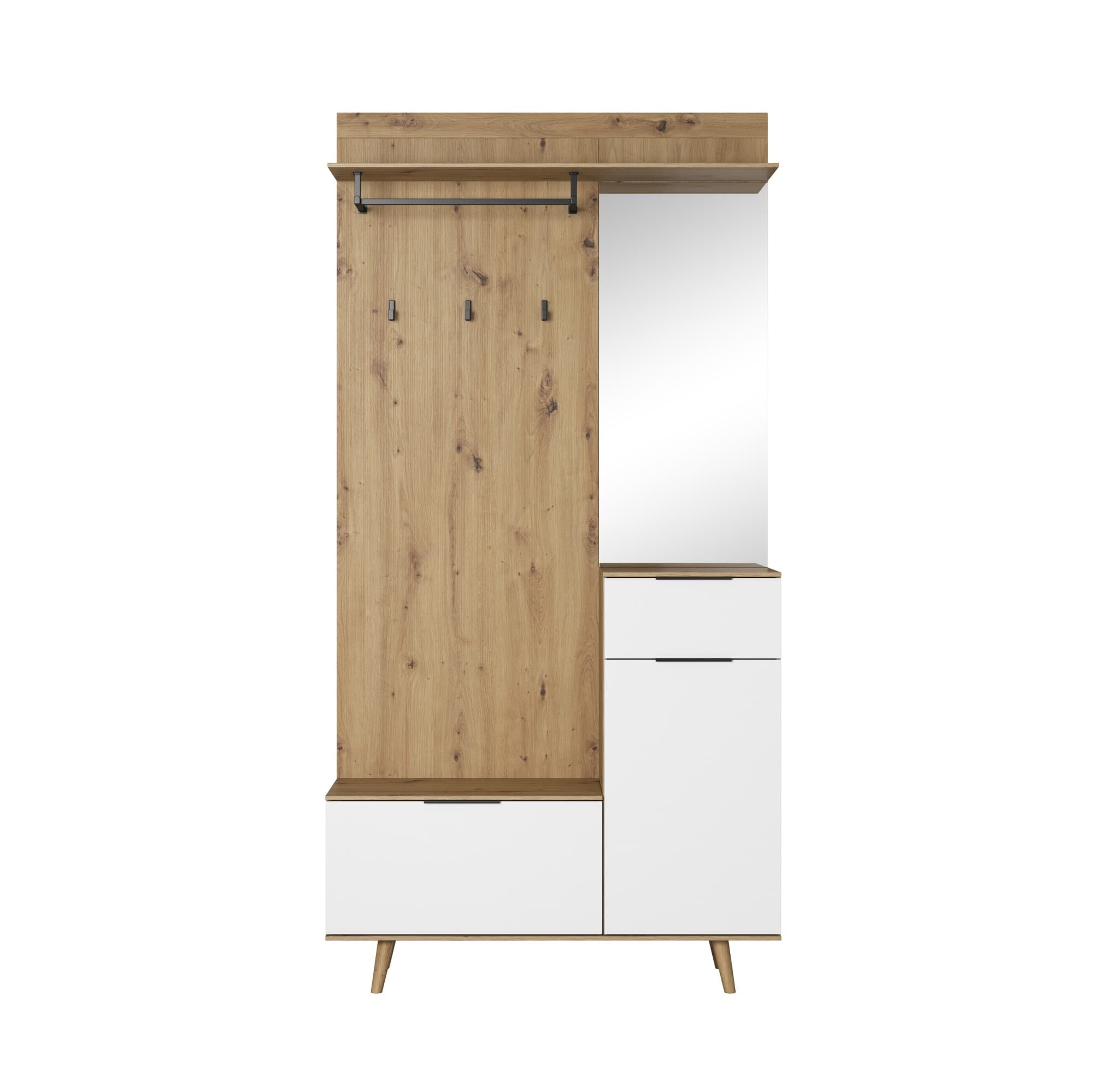 Predsieňová stena Nordic A 100 cm dub Artisan/biela