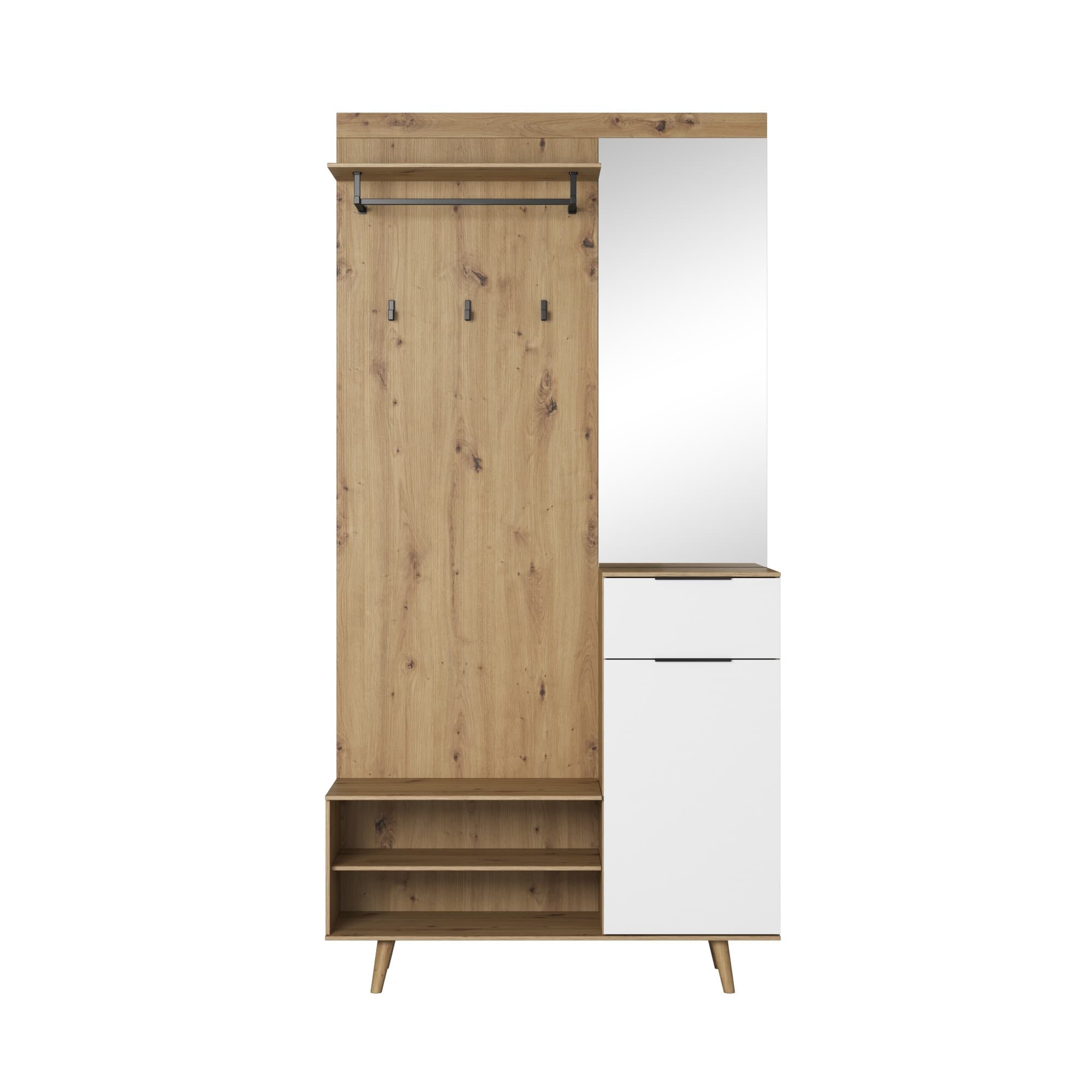Predsieňová stena Nordic B 100 cm dub Artisan/biela
