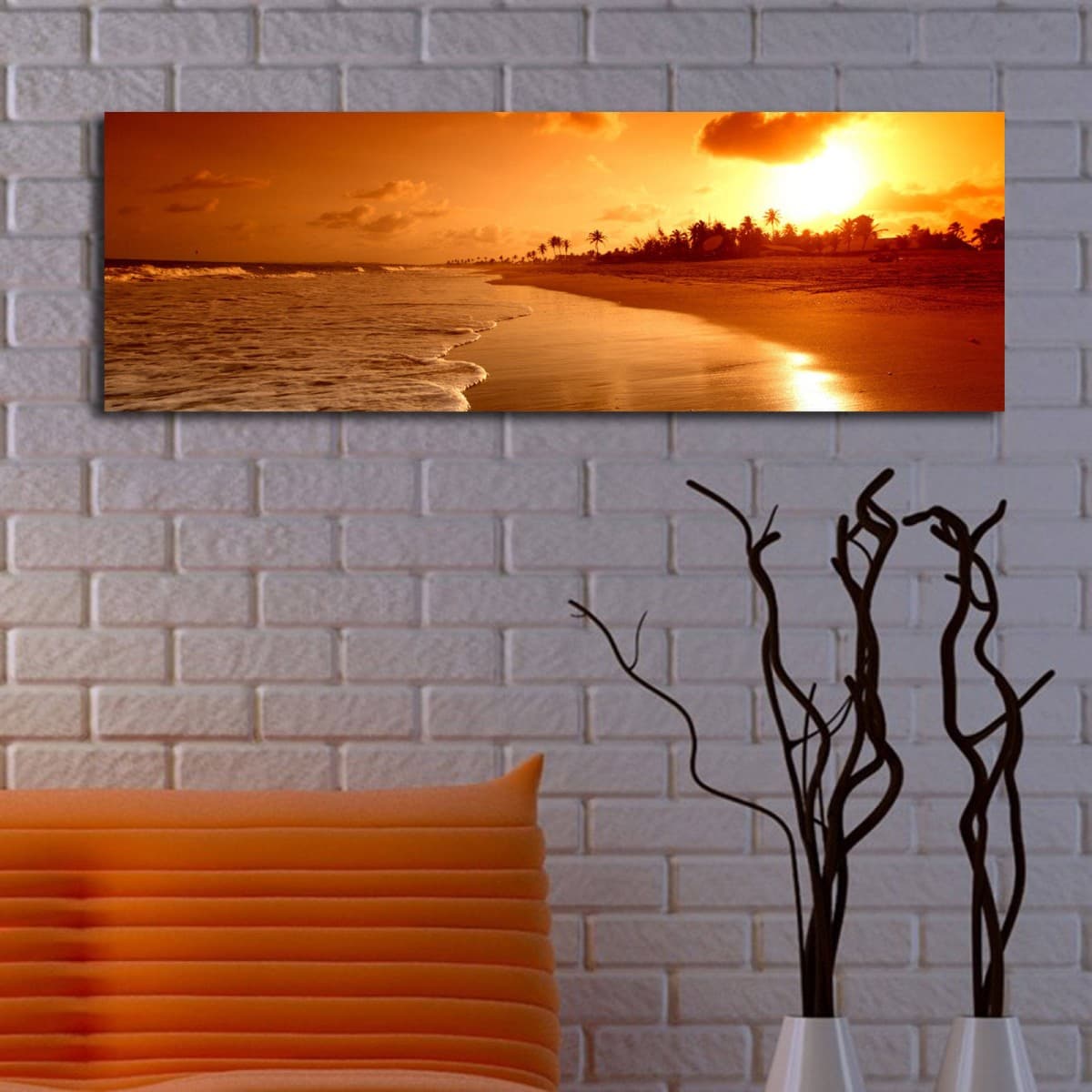 Obraz s LED osvetlením ZÁPAD SLNKO 38 30 x 90 cm 1