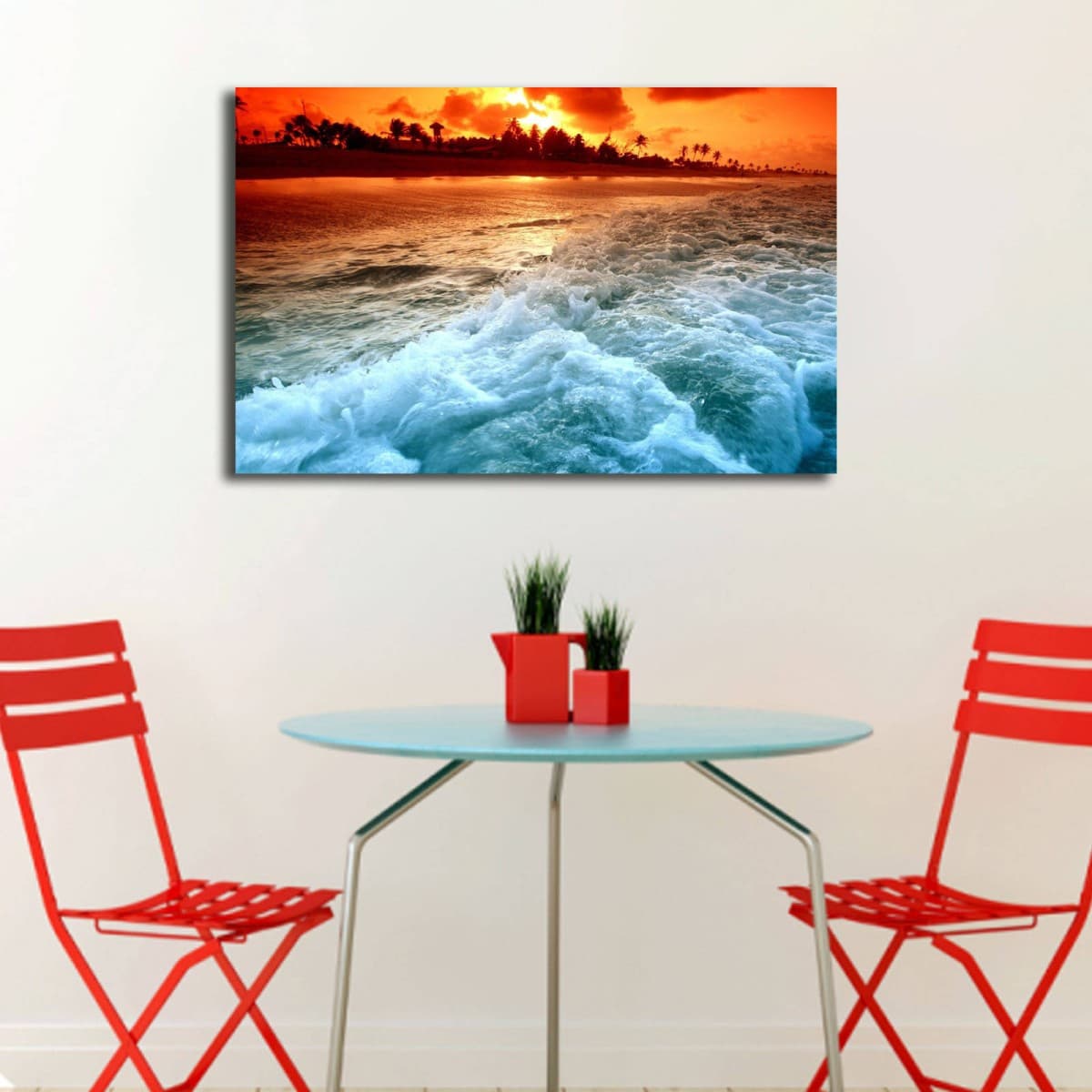 Obraz s LED osvetlením ZÁPAD SLNKA V MORI 45 45 x 70 cm 1
