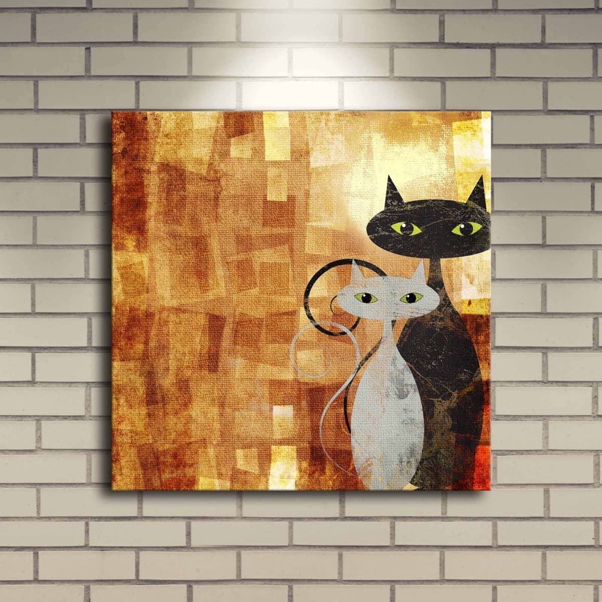 Obraz s LED osvetlením DVE KOČKY 17 40 x 40 cm