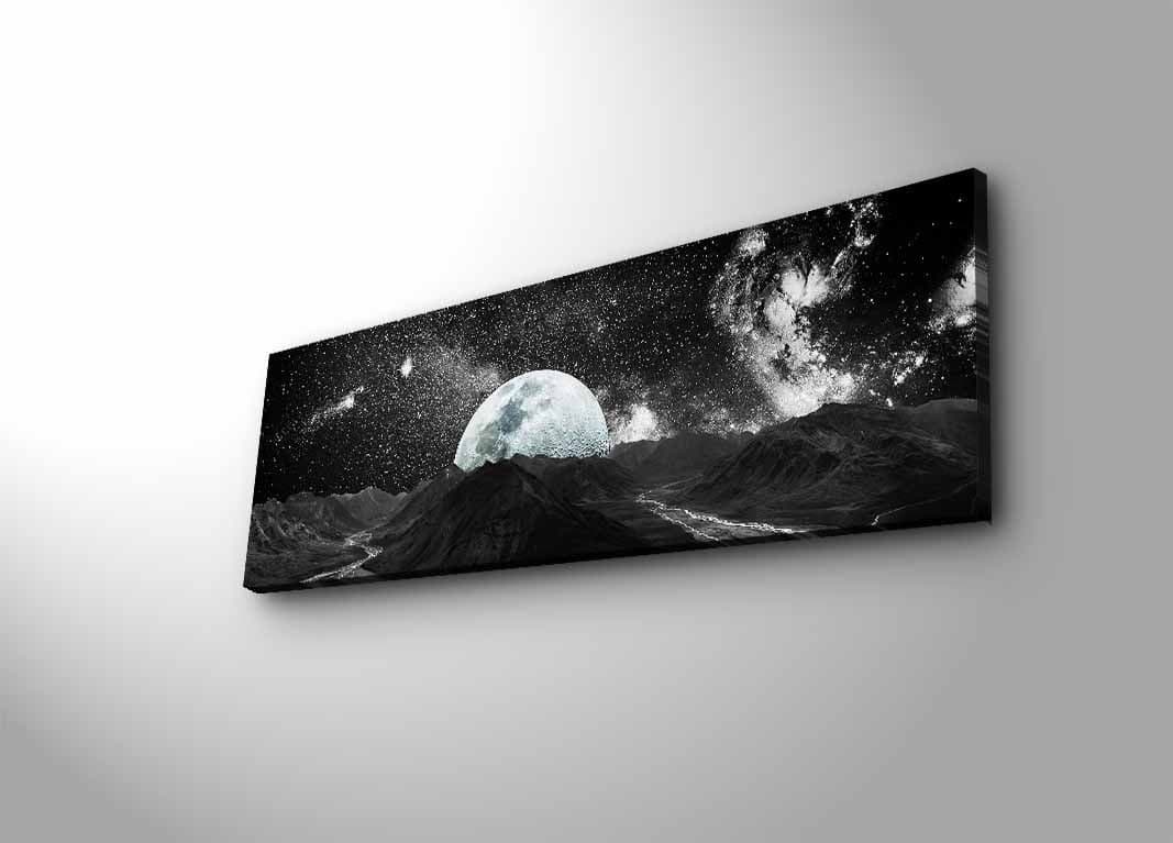 Obraz s LED osvetlením MESAČNÁ KRAJINA 30 x 90 cm 1