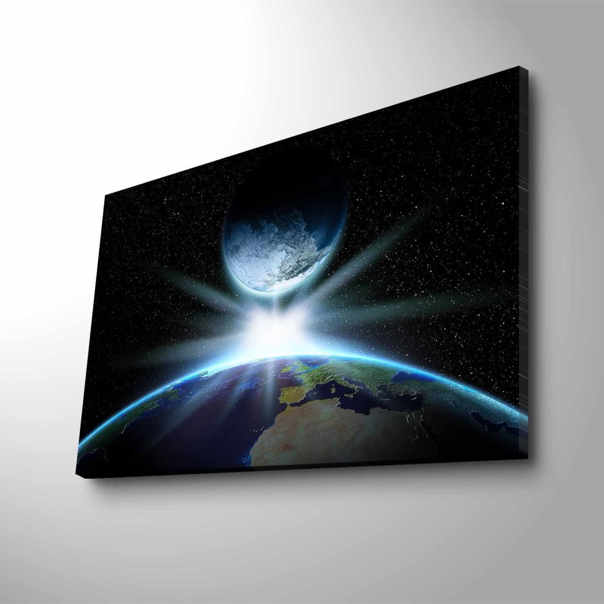 Obraz s LED osvetlením STRETNUTIE ZEME A MESIACA 45 x 70 cm