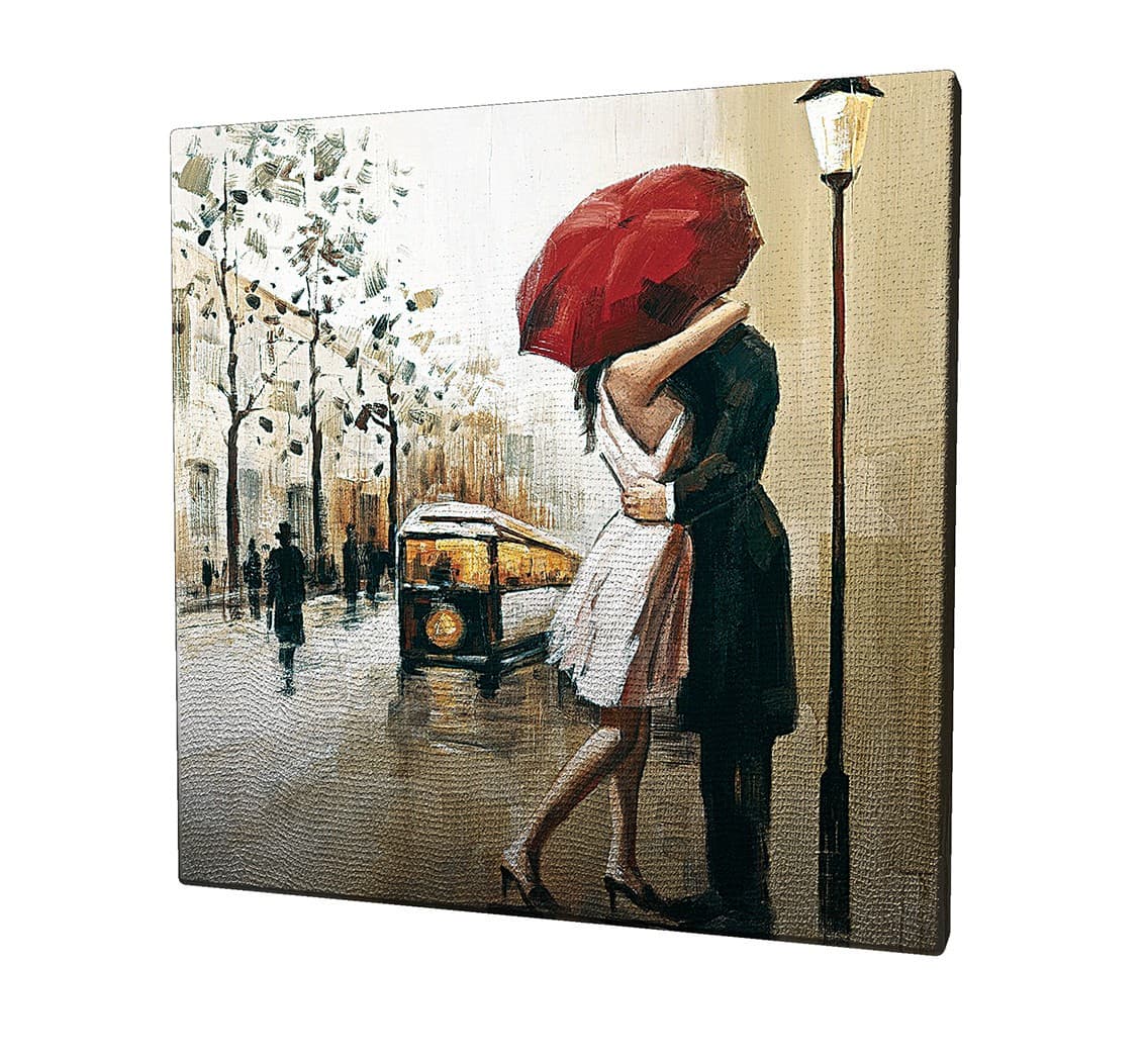 Obraz na plátne Red umbrella kiss KC042 45x45 cm 1