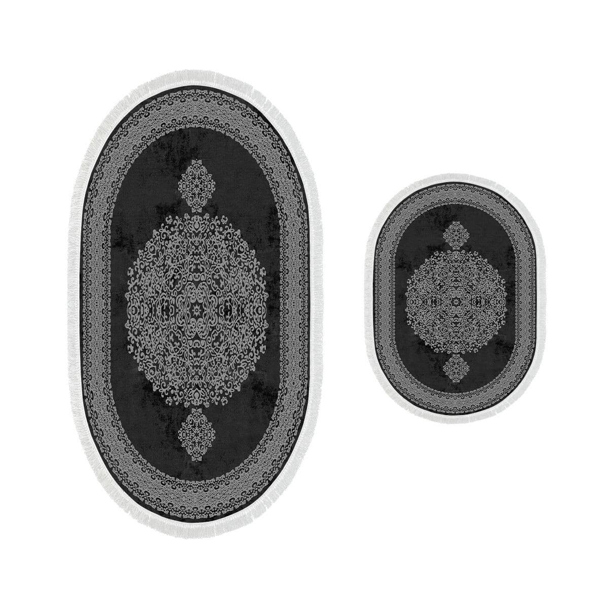 Súprava 2 kusov kúpeľňových predložiek Orient Ornamental Black čierna 1