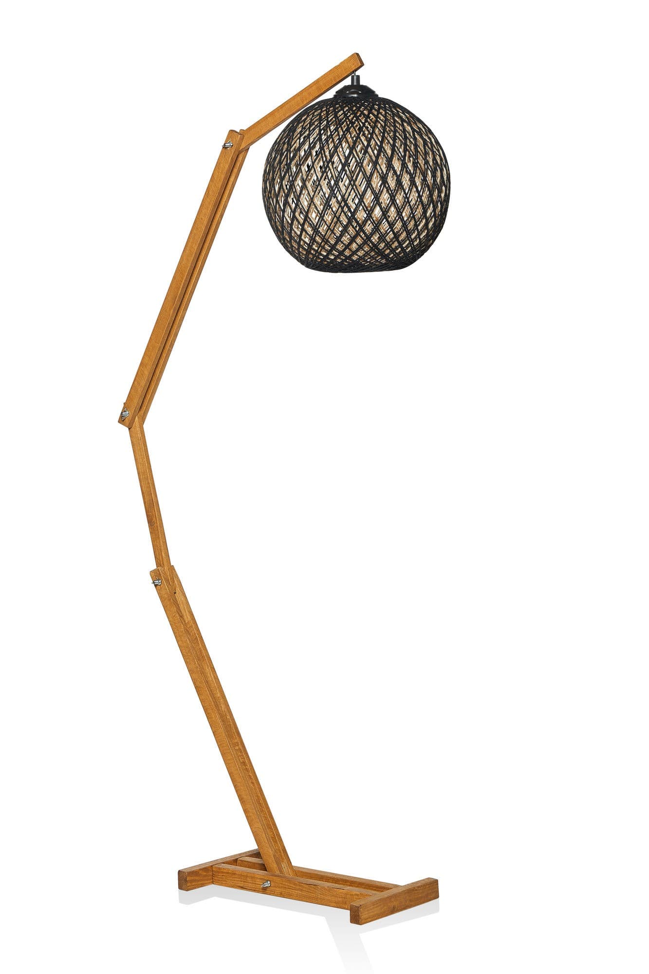 Stojacia lampa Beehive z masívu čierna/hnedá 1