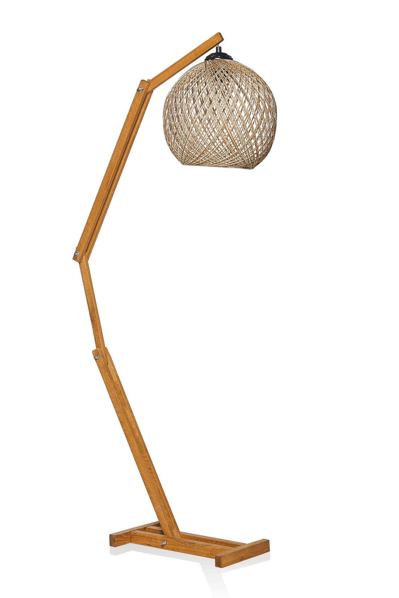 Stojacia lampa Beehive z masívu ecru/hnedá 1