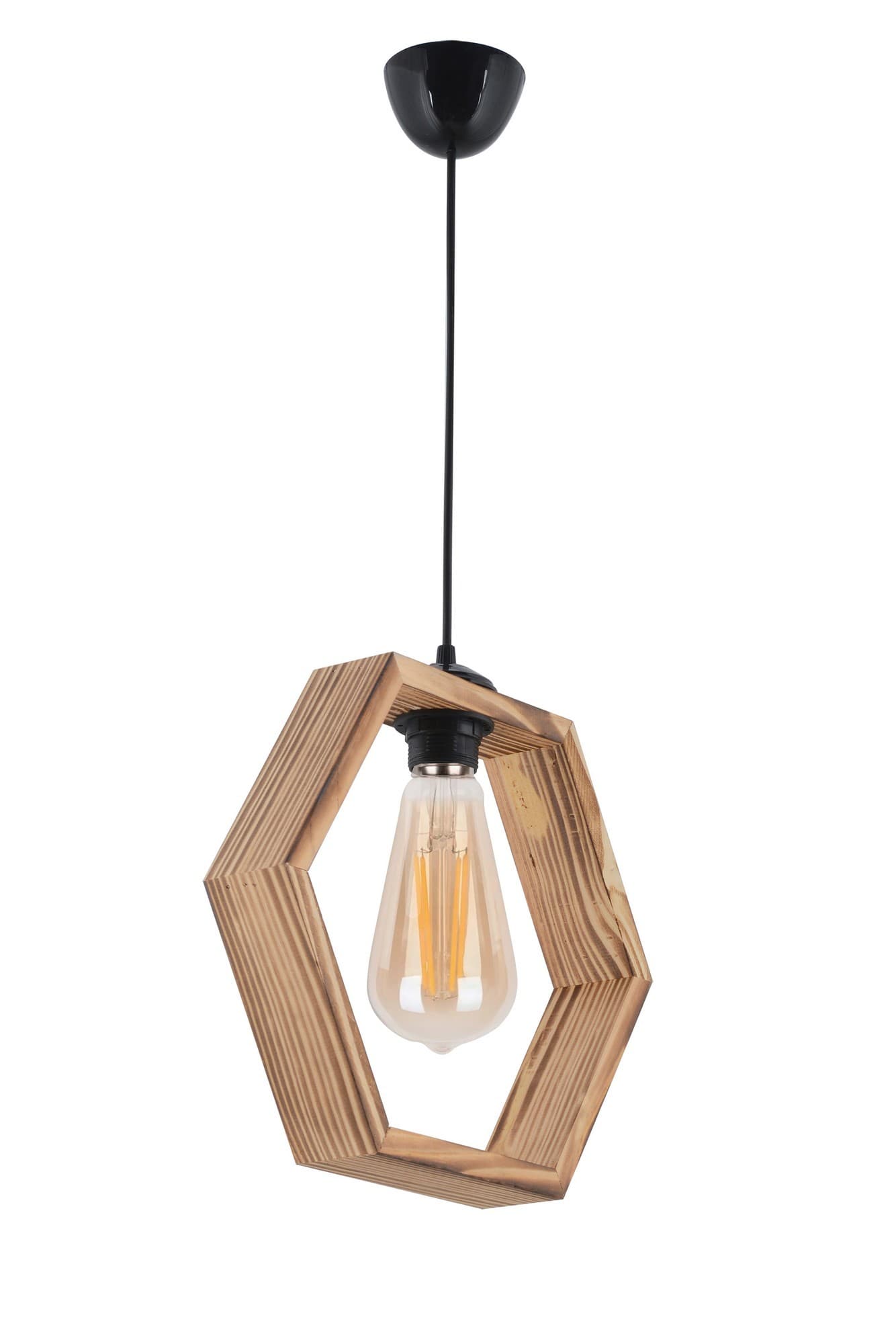 Závesný luster Hexagon hnedý 1