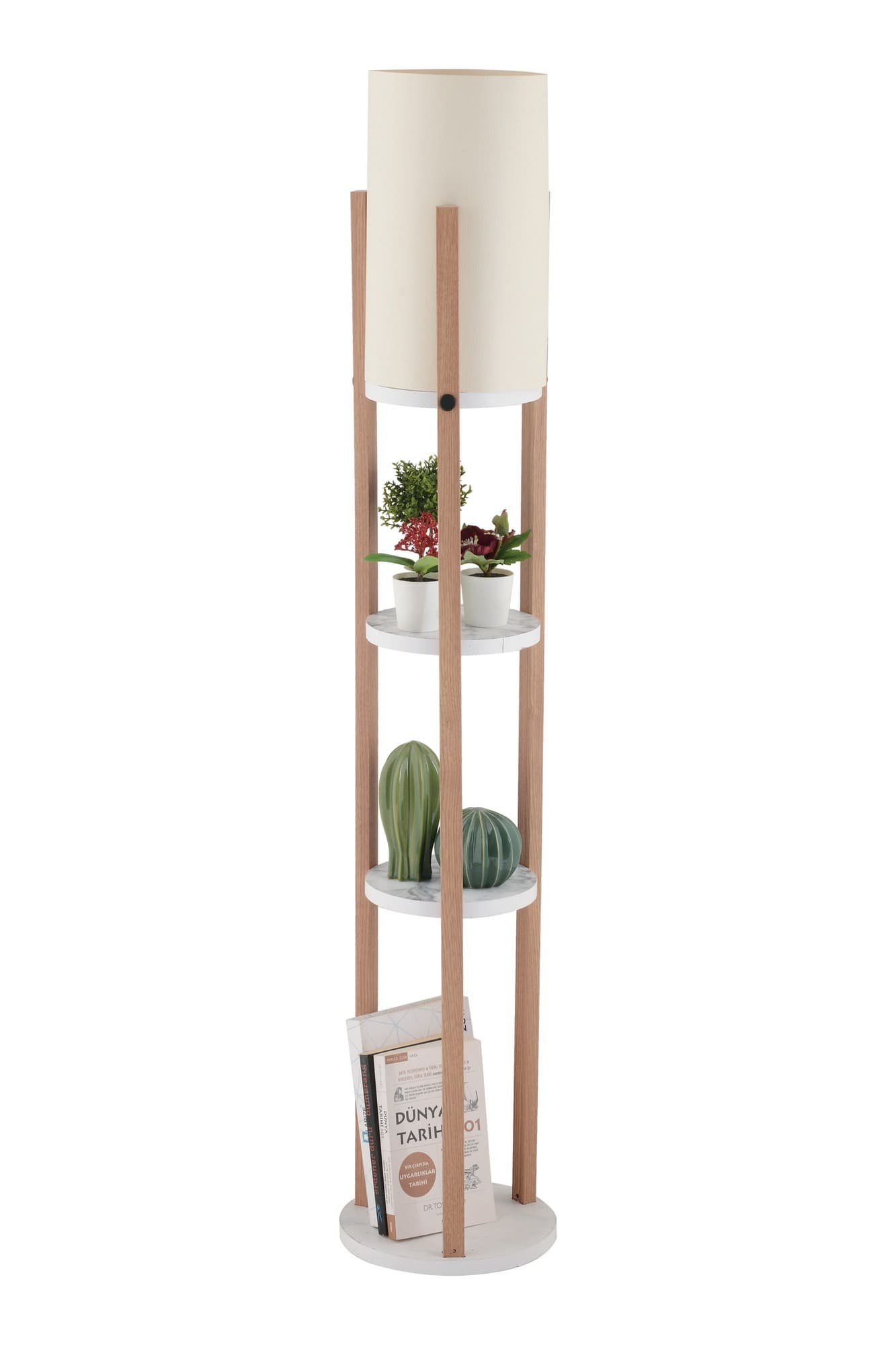 Stojacia lampa Nora II biela/dub prírodný