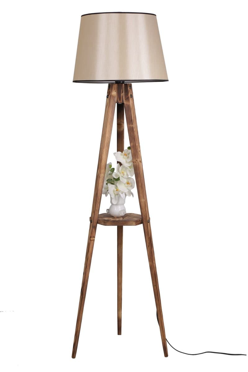 Stojacia lampa Sehbali V 160 cm hnedá/béžová 1
