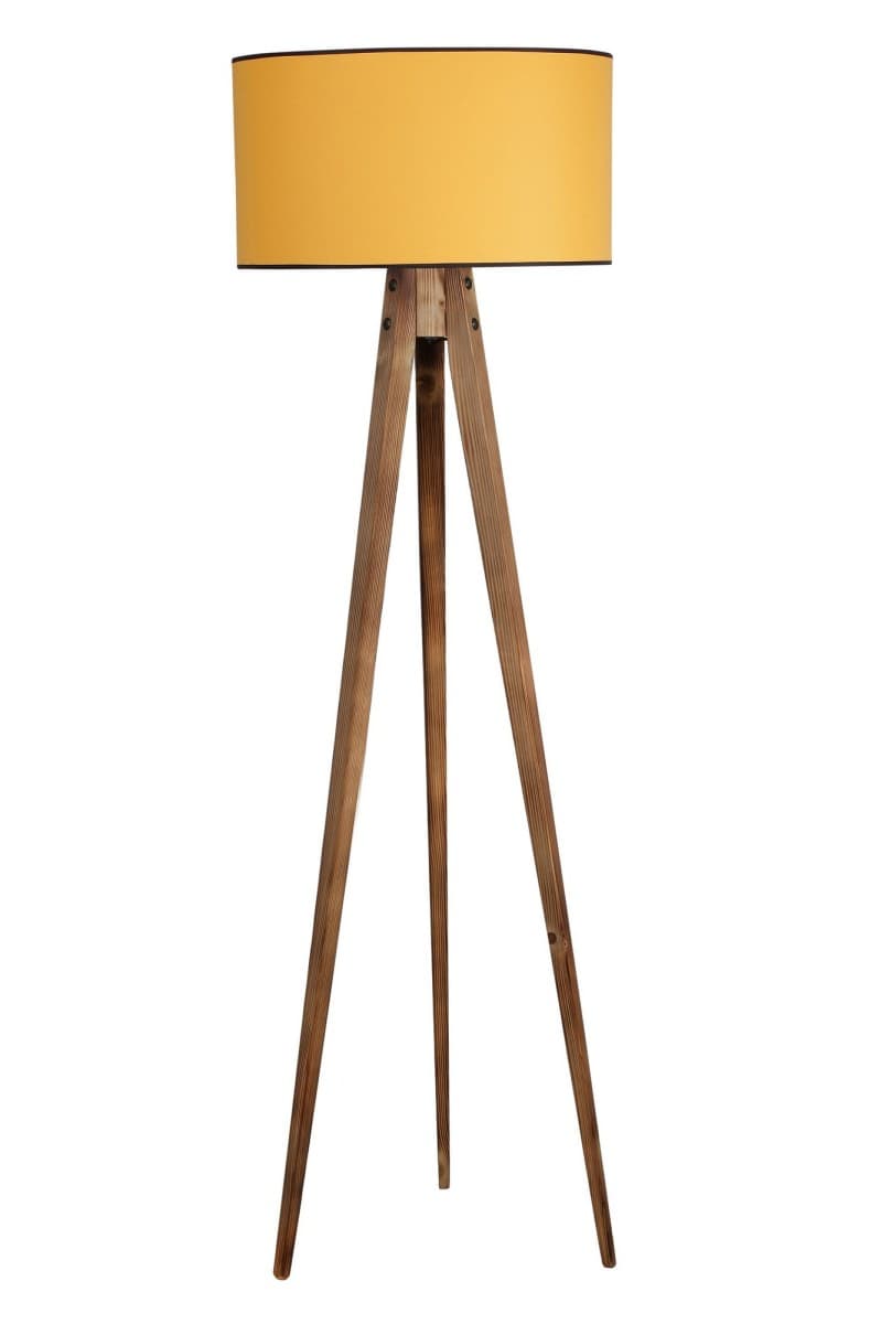 Stojacia lampa Lambader 153 cm hnedá/žltá 1