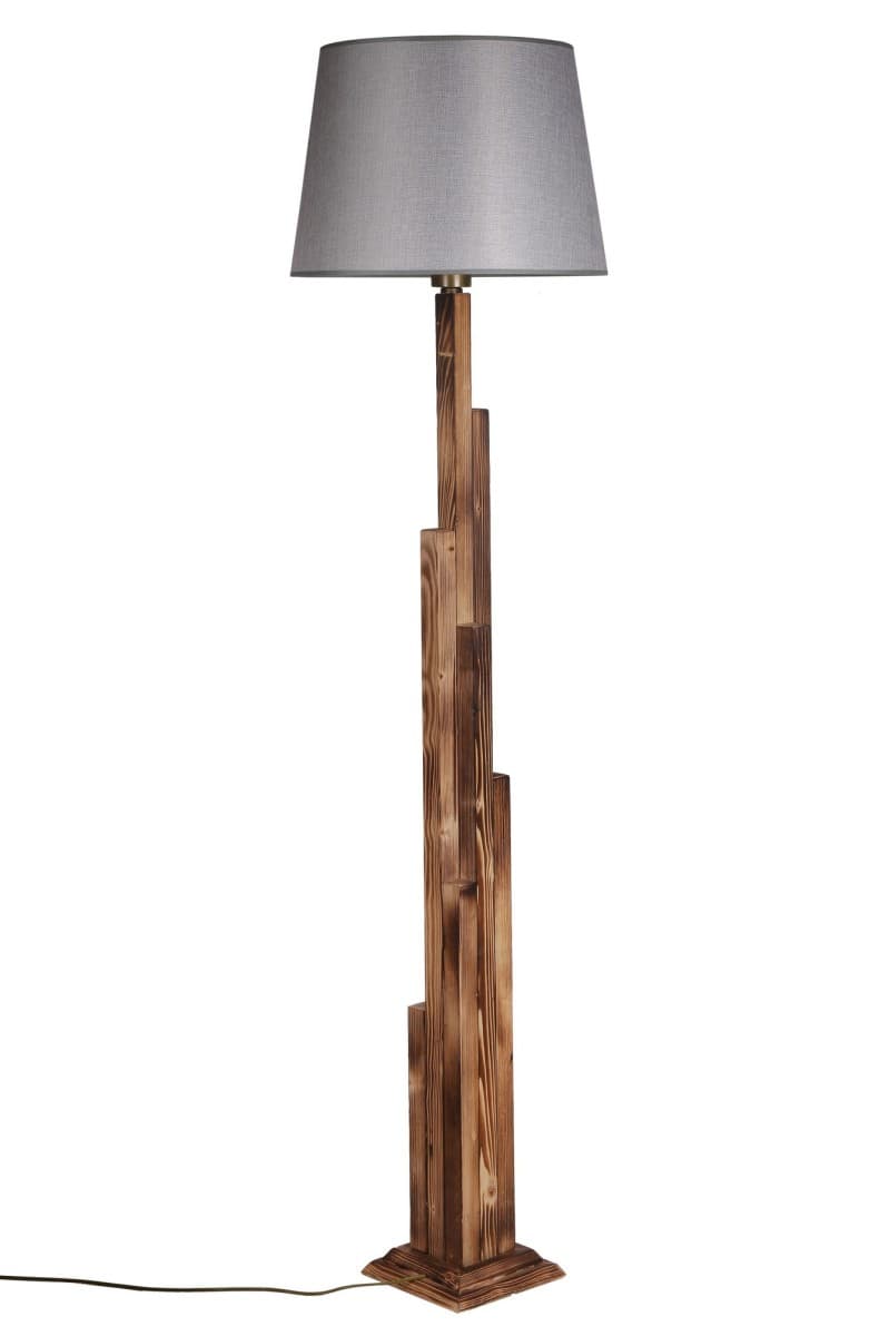 Stojacia lampa Yanik I 165 cm hnedá/sivá