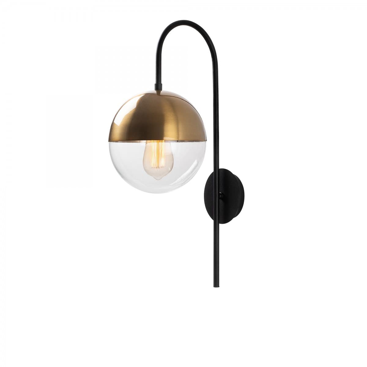 Nástenná lampa Karsor čierna/mosadz