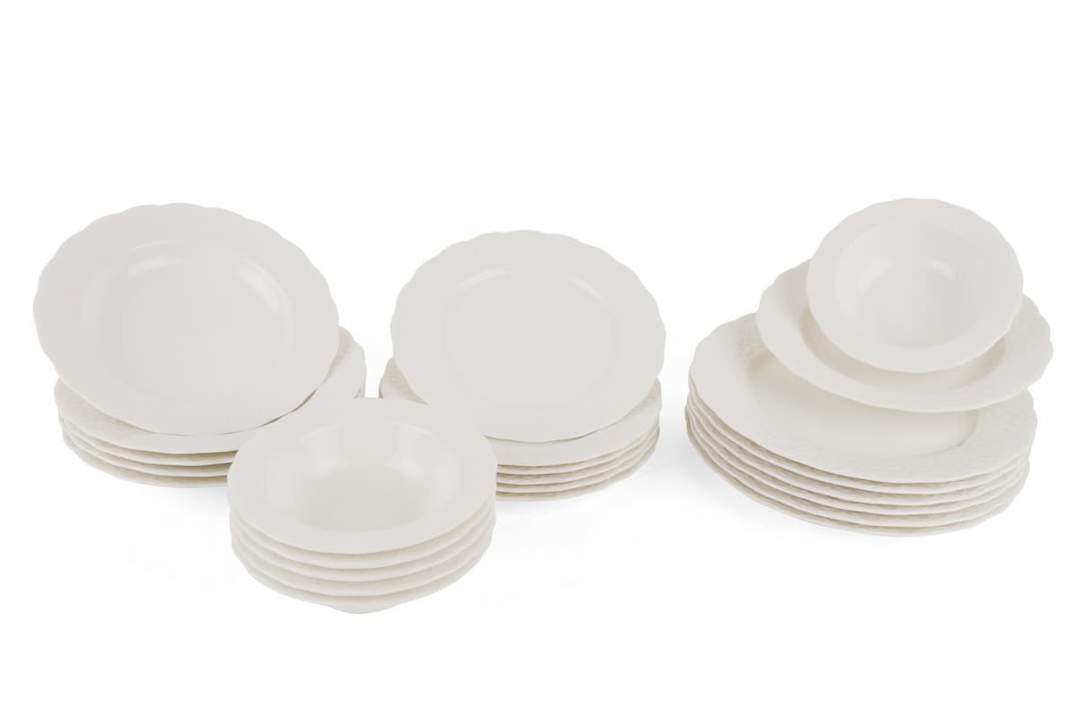 Porcelánová sada 24 ks talířů Hermina bílá 1