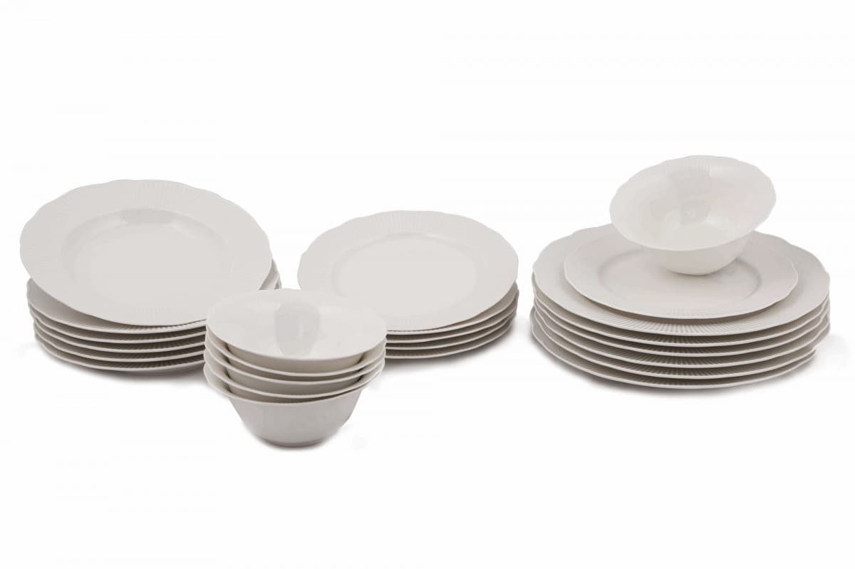 Porcelánová sada 24 ks tanierov GoldieWhite biela 1