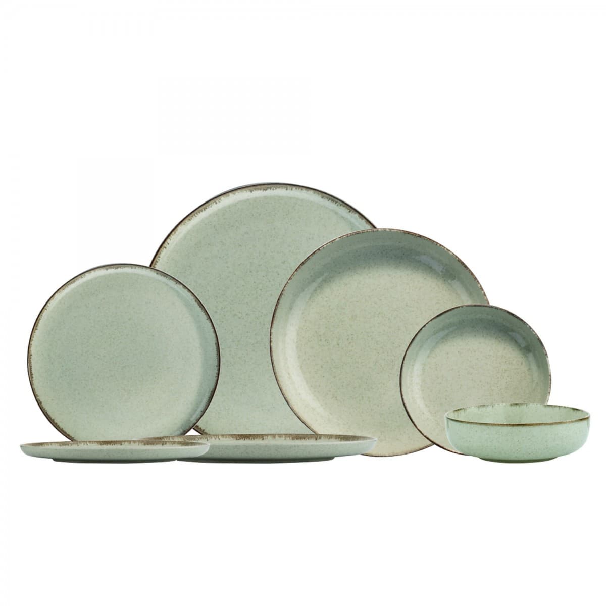 Porcelánová súprava 24 ks tanierov GreenFantasy zelená