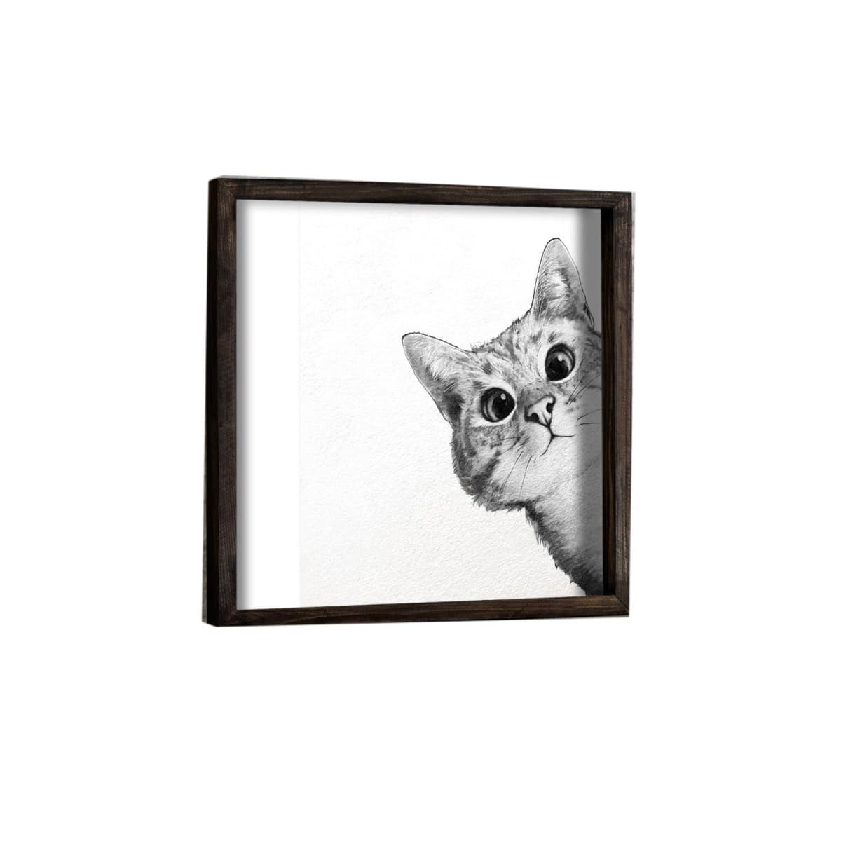 Nástenný obraz Cat 33x33 cm čiernobiely 1