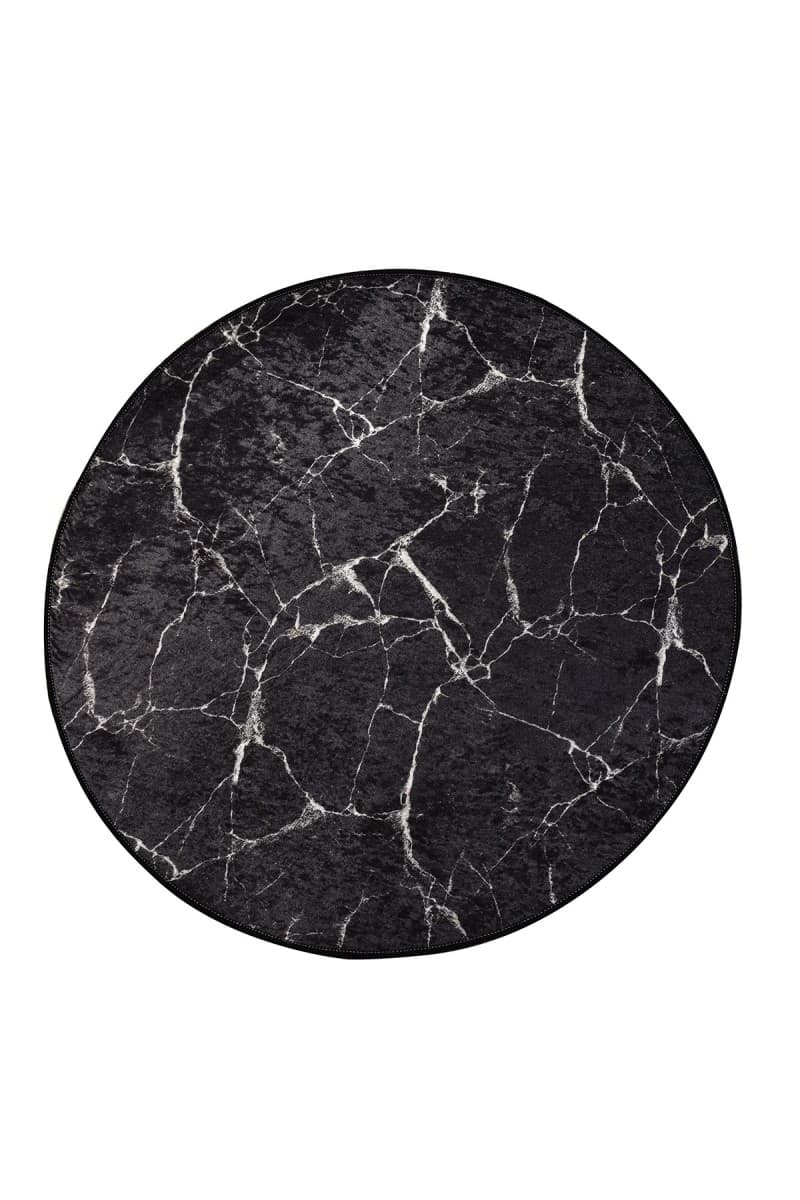 Okrúhly koberec Black Marble 140 cm čierny 1