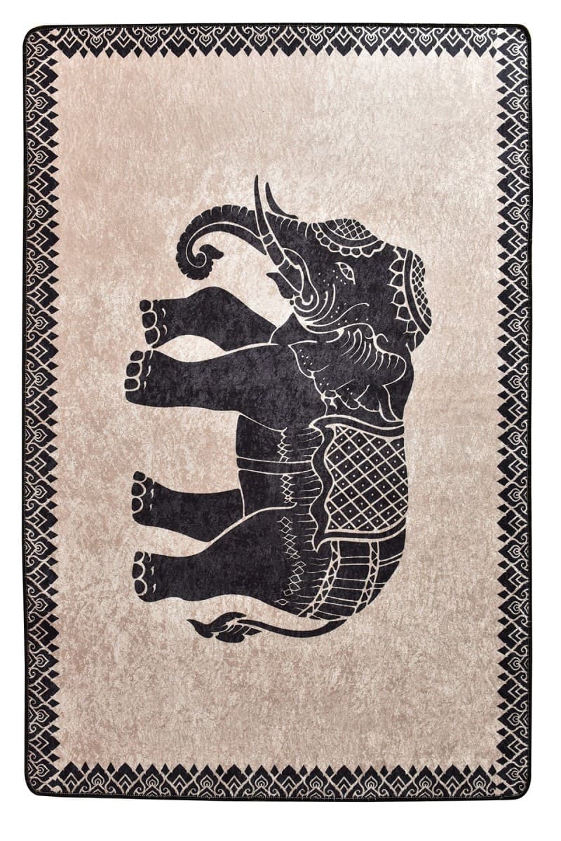 Koberec Elephant 80x200 cm béžový/čierny