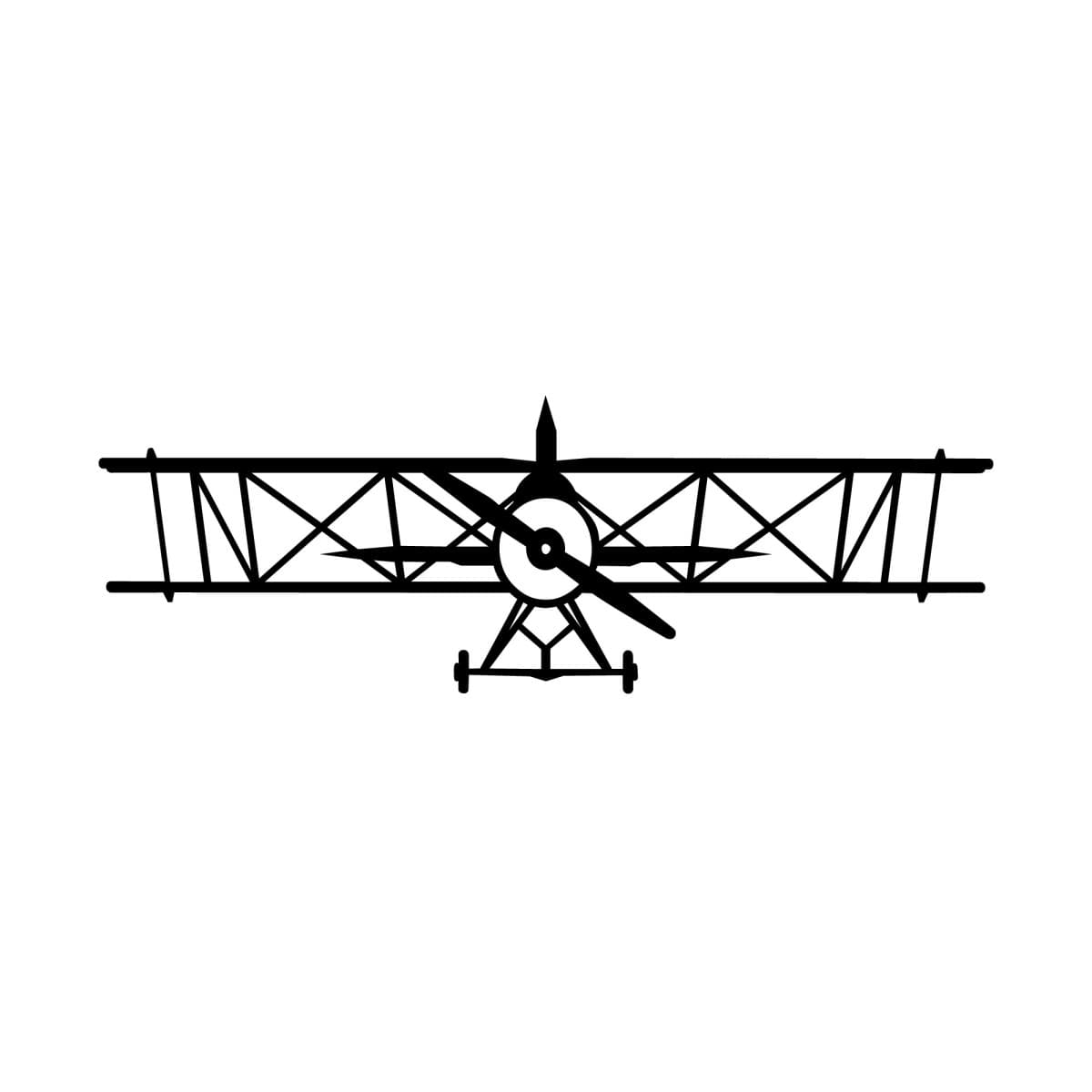 Nástenná kovová dekorácia AIRPLANE čierna