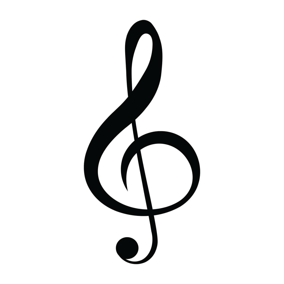 Nástenná dekorácia Treble Clef čierna