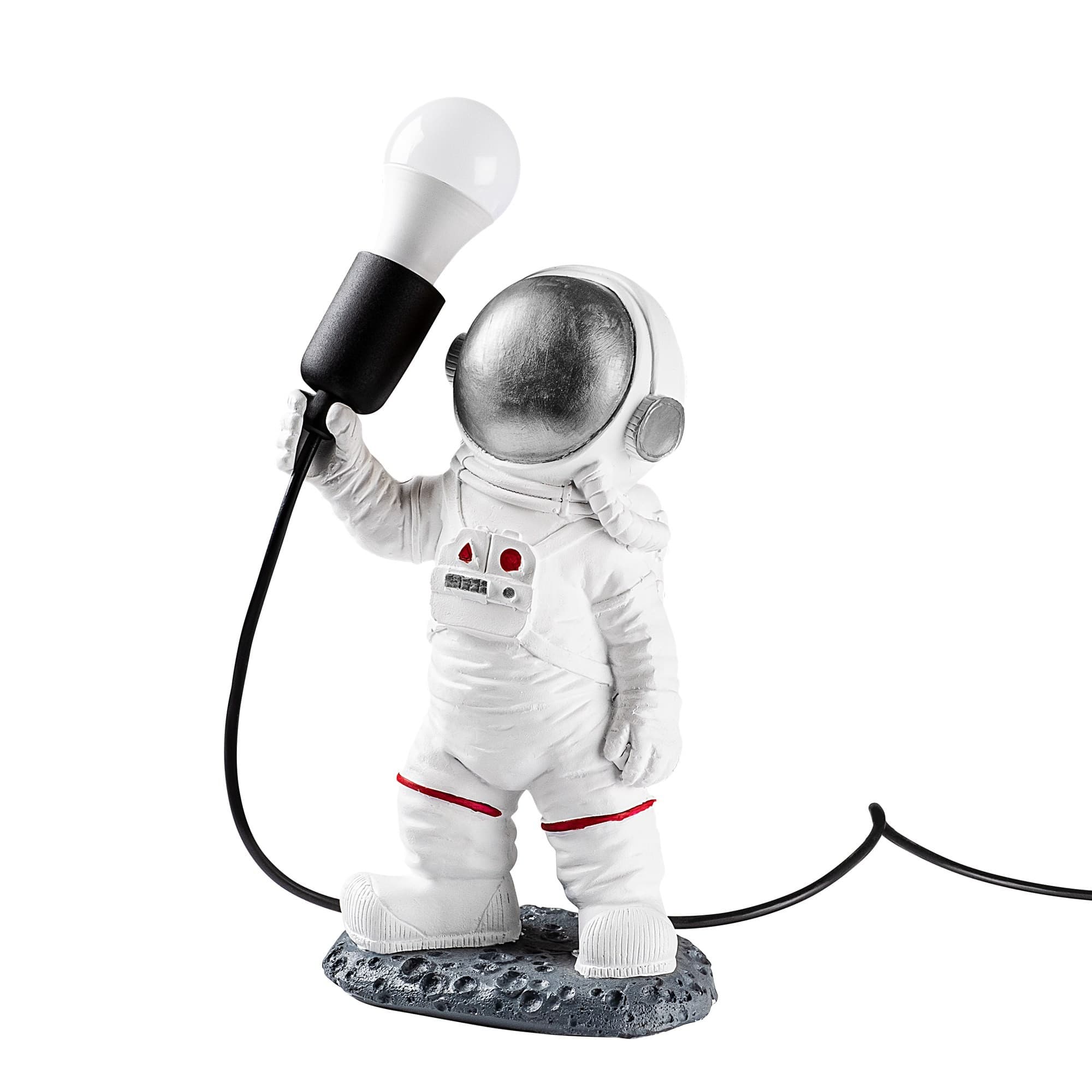 Stolná lampa Astronaut strieborná/biela 1