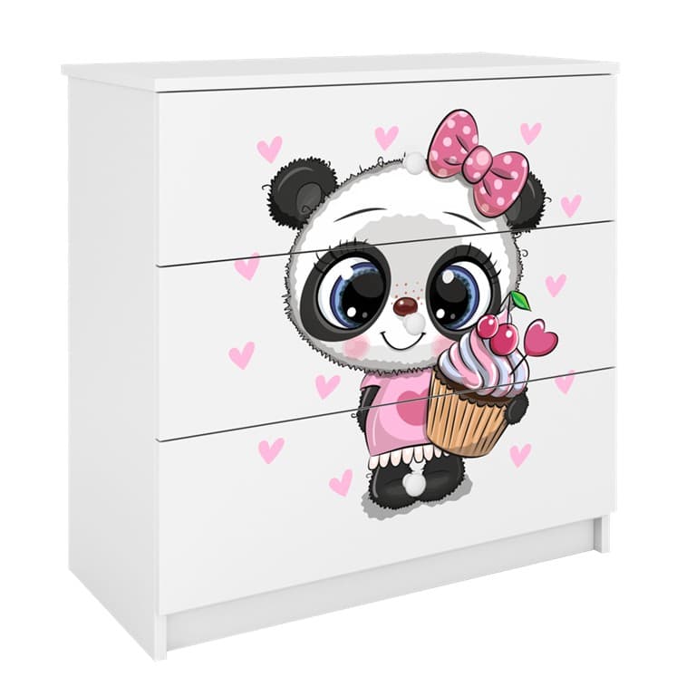 Detská komoda BABYDREAMS Panda biela