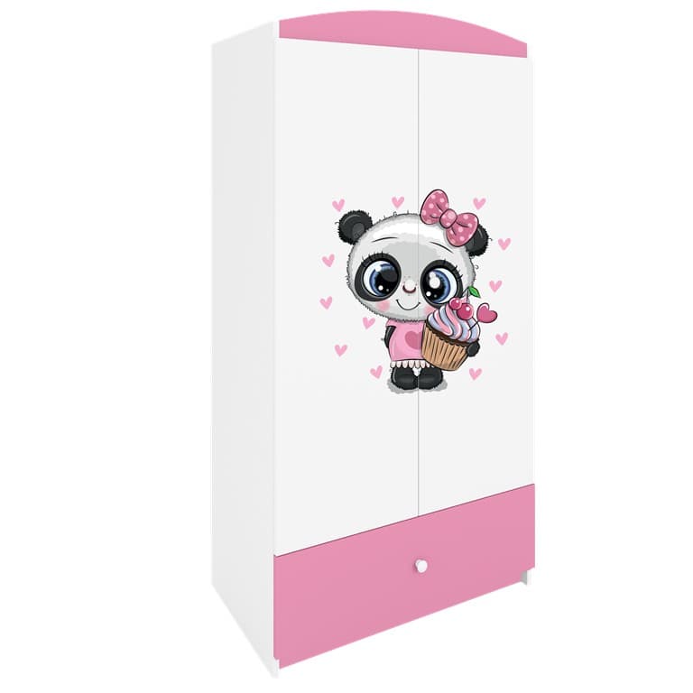 Detská šatníková skriňa BABYDREAMS Panda ružová