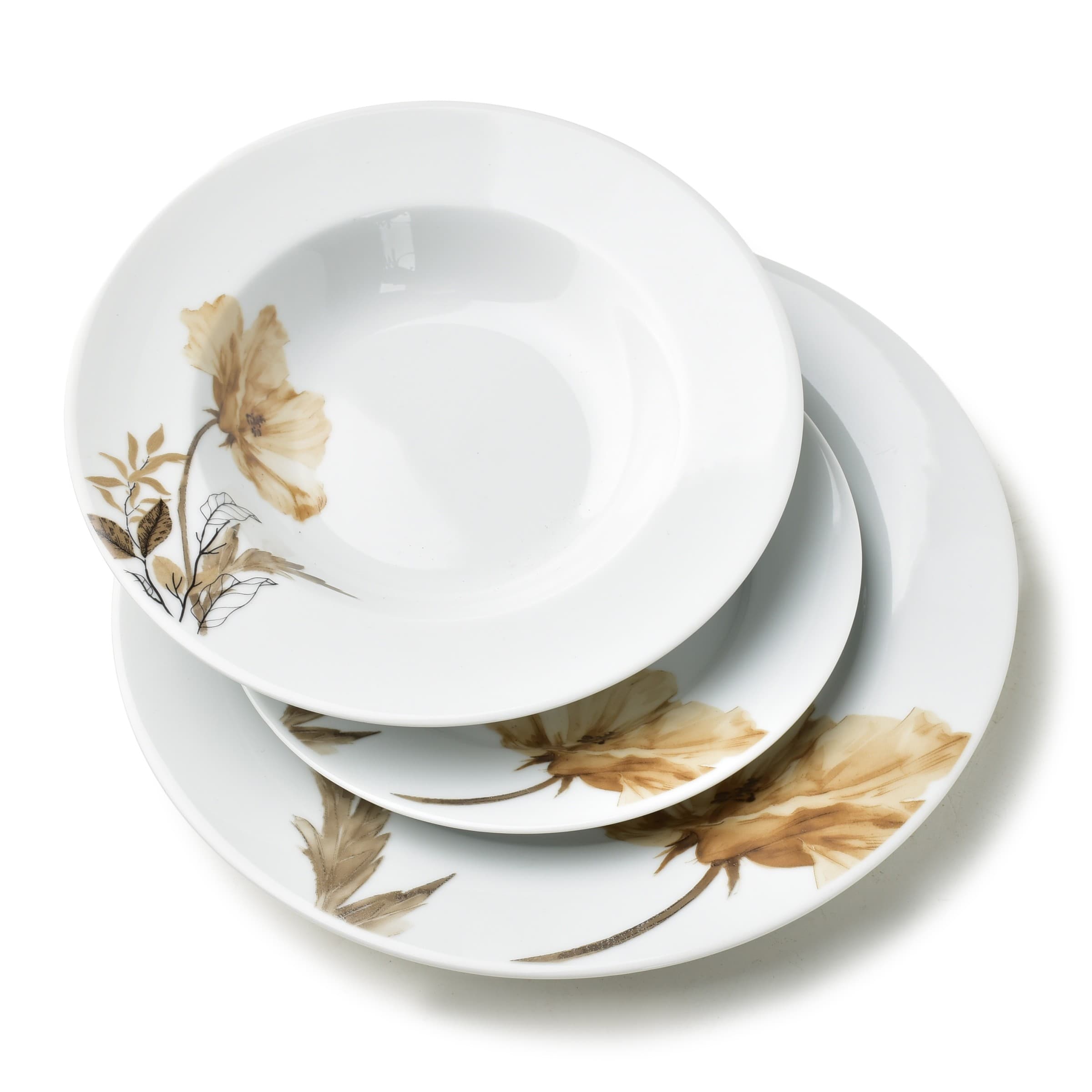 Porcelánová jedálenská súprava LEA Beige II 18 ks biela/béžová 1