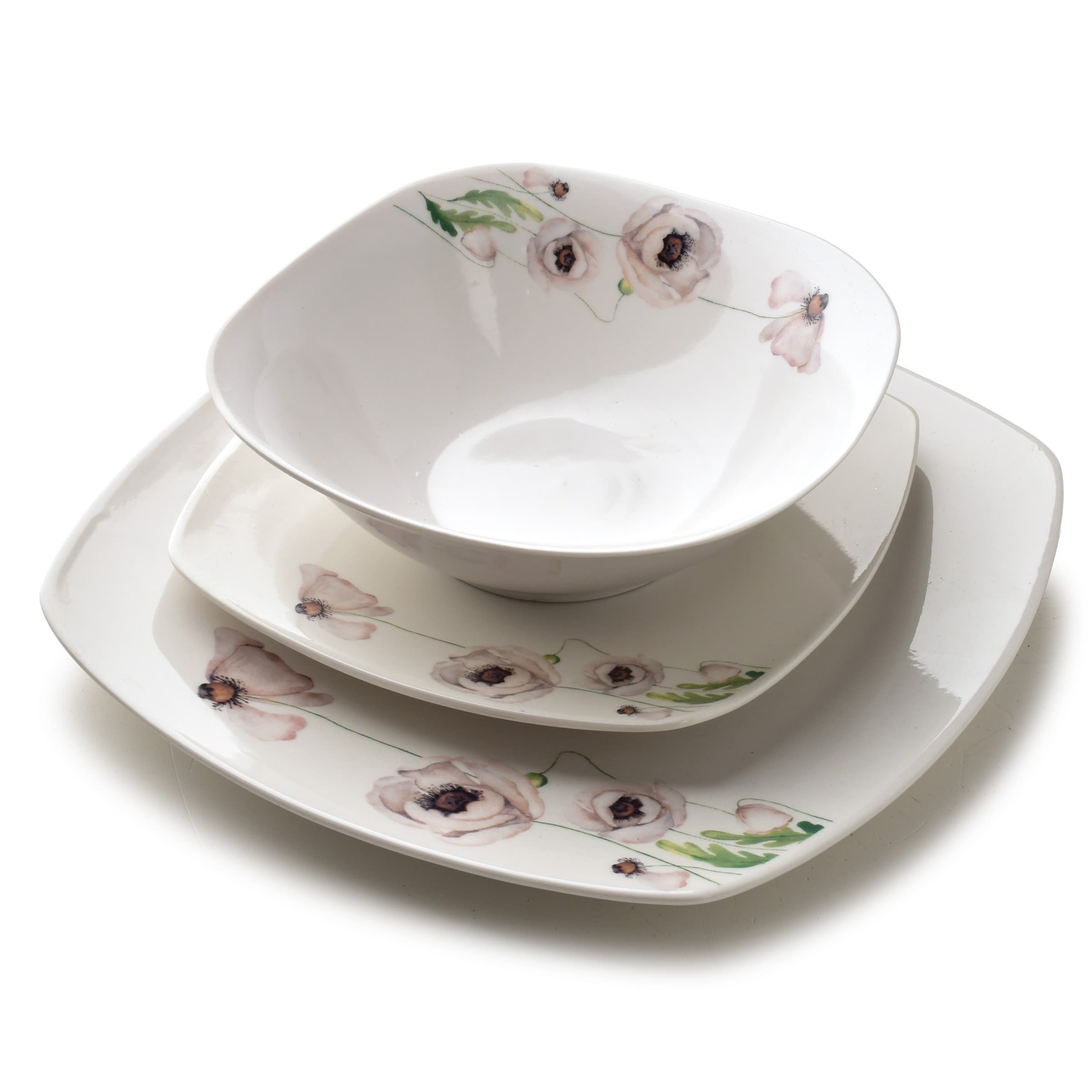 Porcelánová jedálenská súprava LEA Pink 18 ks biela/ružová