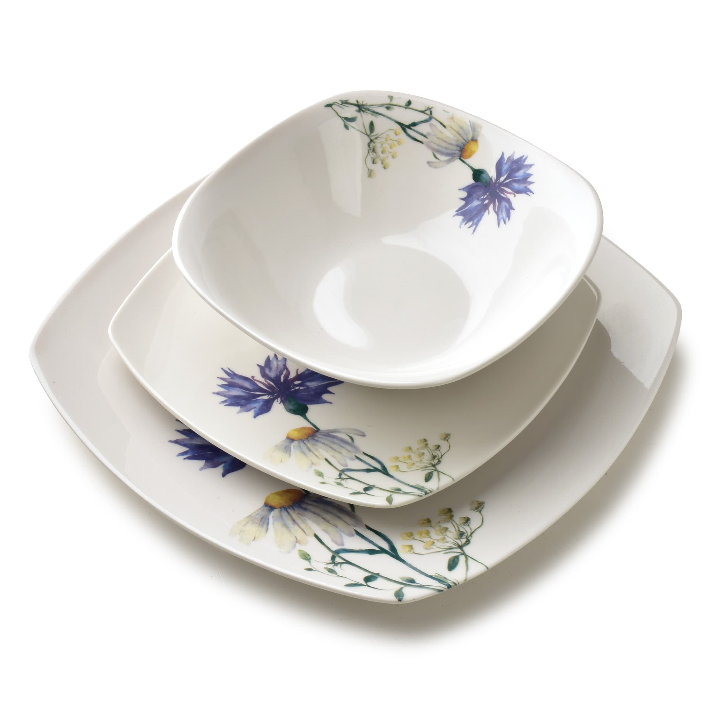 Porcelánová jedálenská súprava LEA Cornflower 18 ks biela/modrá 1