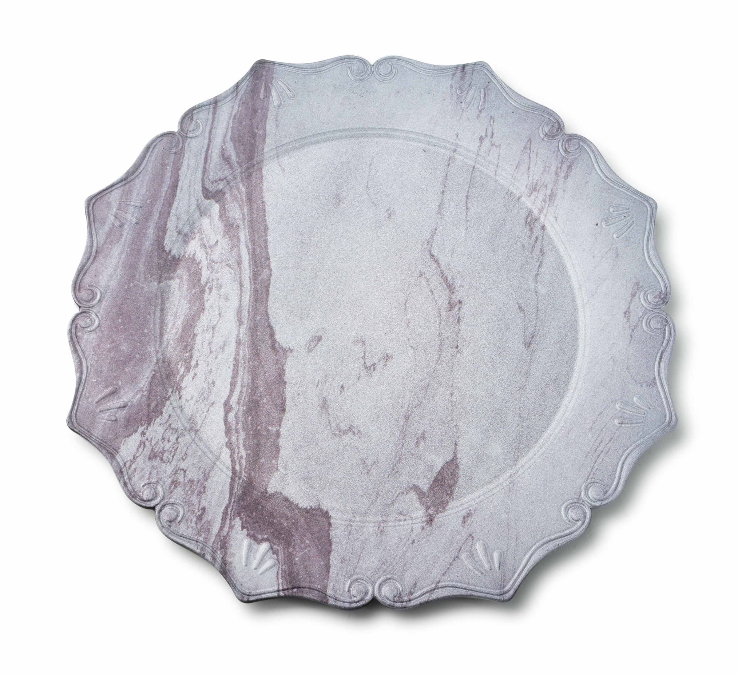 Dekorativní podtalíř BLANCHE V 33 cm růžový mramor 1
