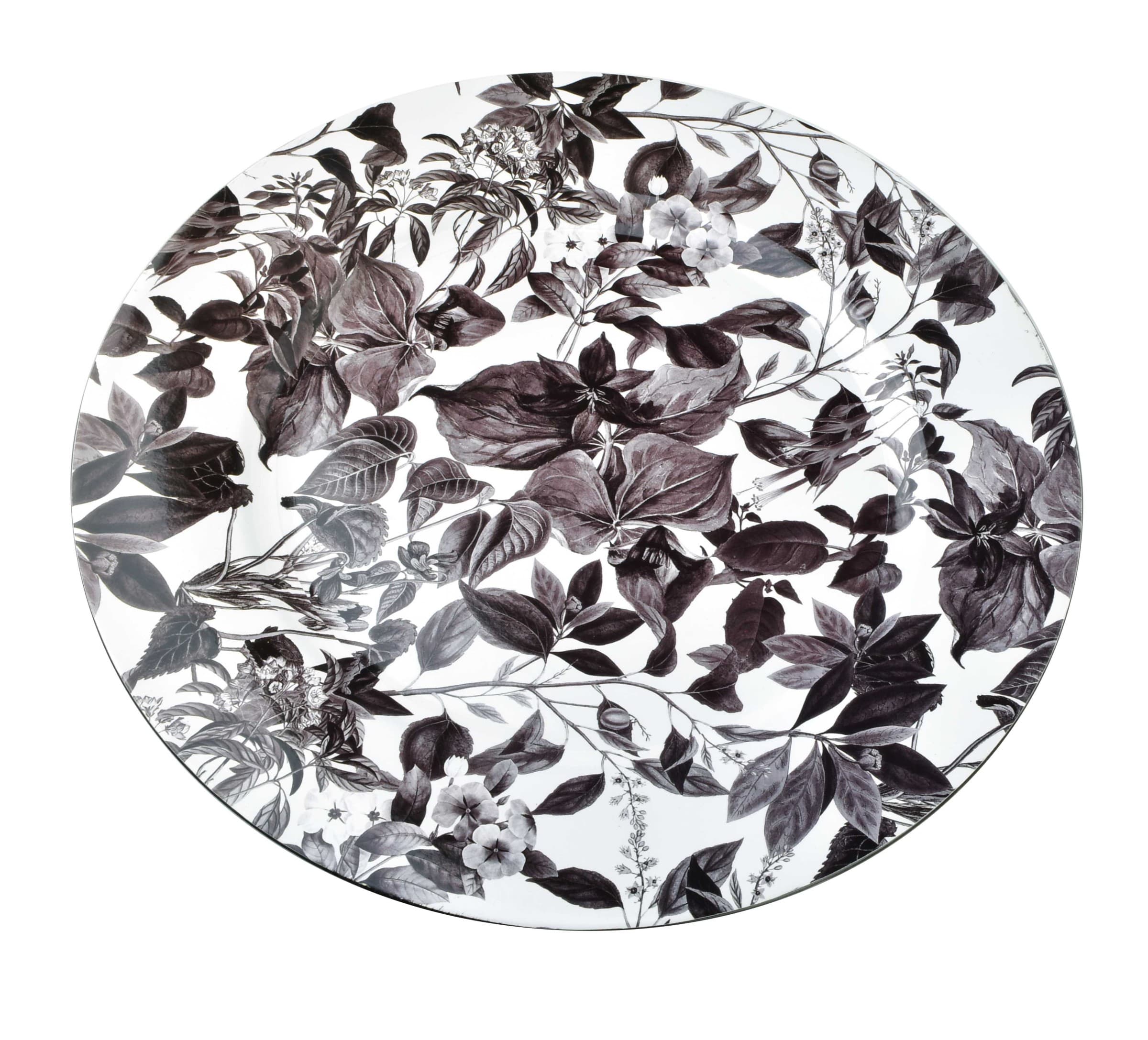 Dekorativný podtanier BLANCHE FLOWERS I 33 cm bielo-šedý
