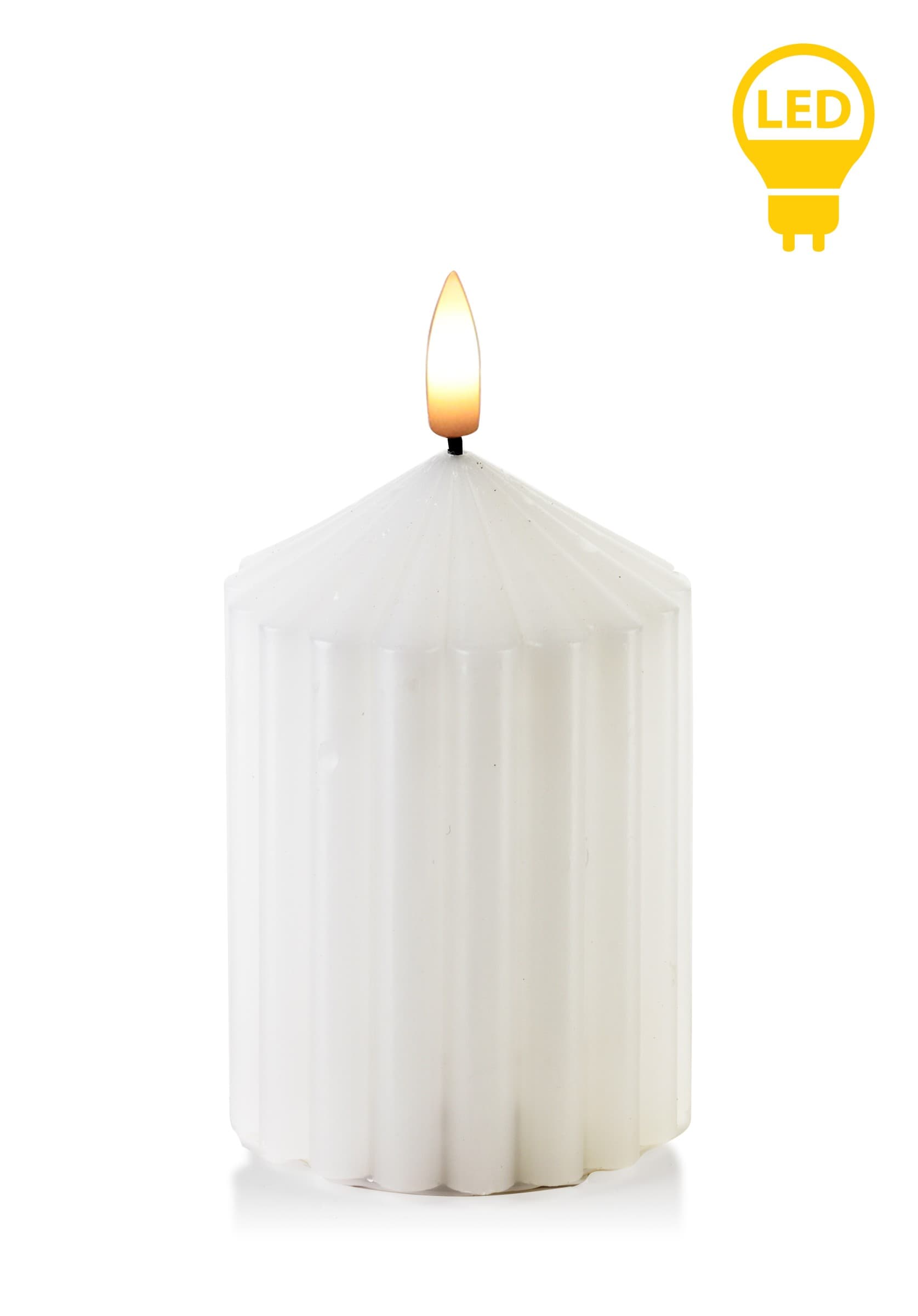 LED sviečka Idalia 7x14 cm biela