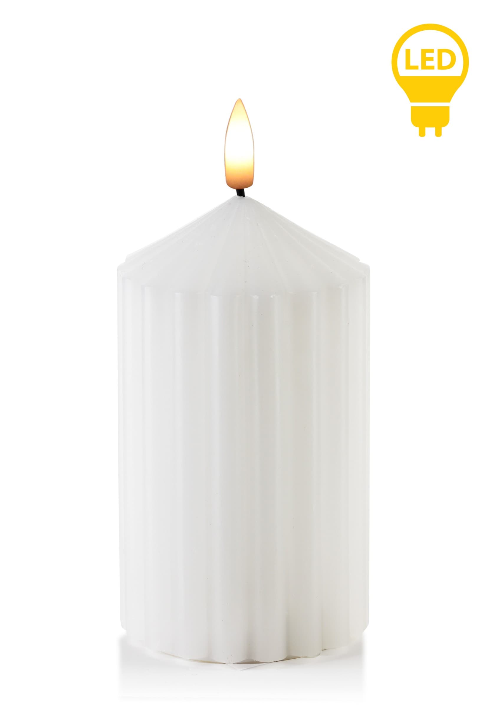 LED sviečka Idalia 7x16 cm biela 1