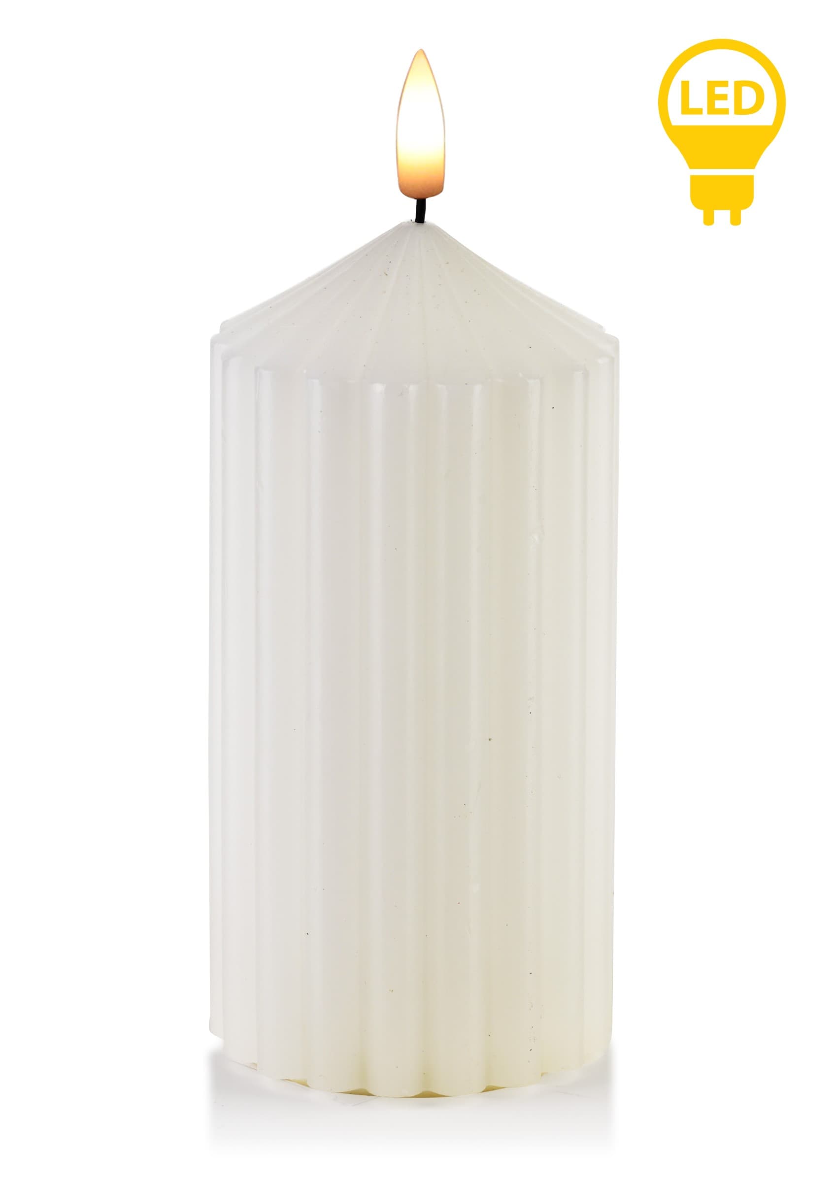 LED sviečka Idalia 7x19 cm biela