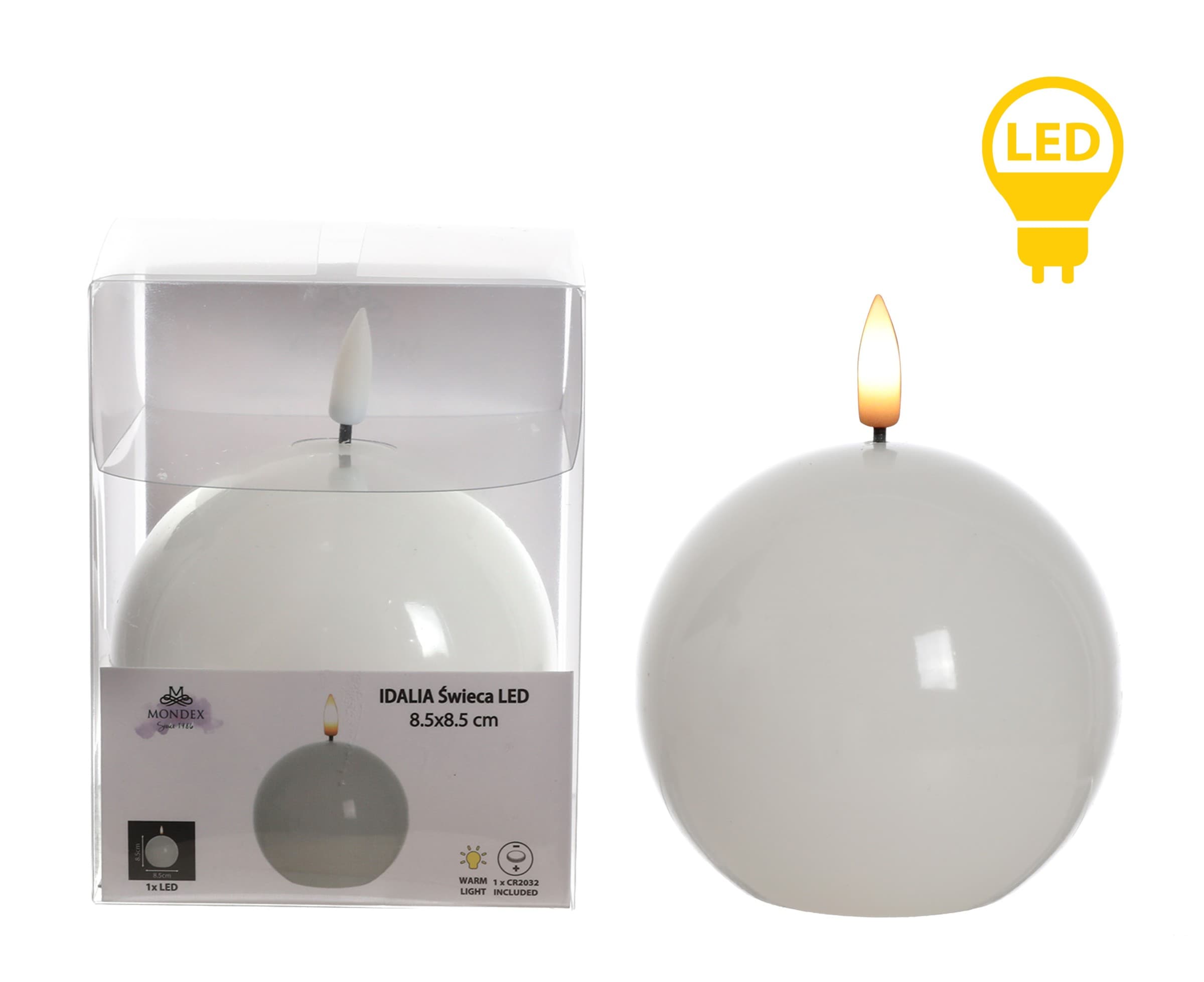 LED sviečka IDALIA BEAD 11 cm biela 1