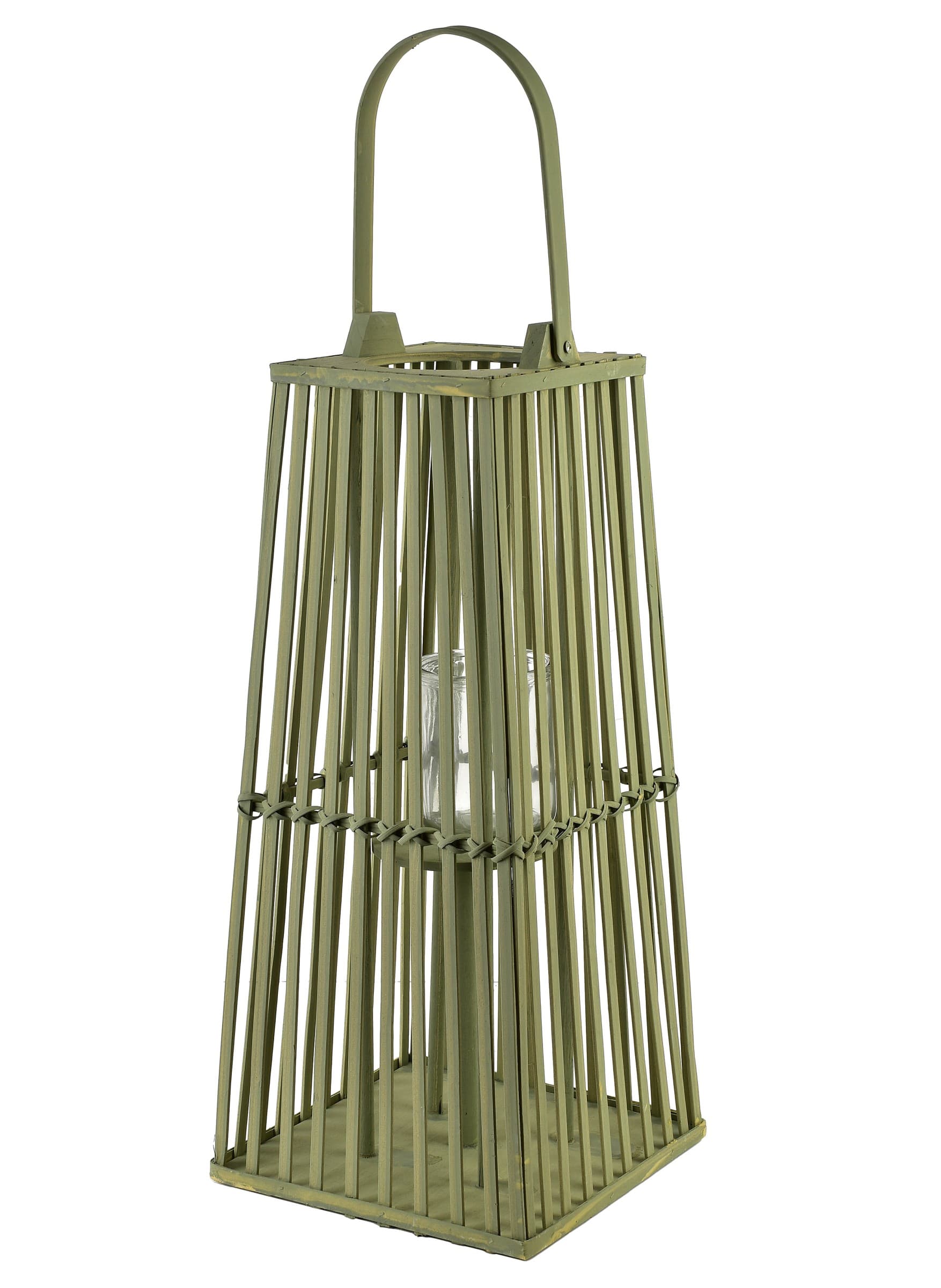 Prútená lucerna LUCIE Green 26,5x57 cm zelená 1