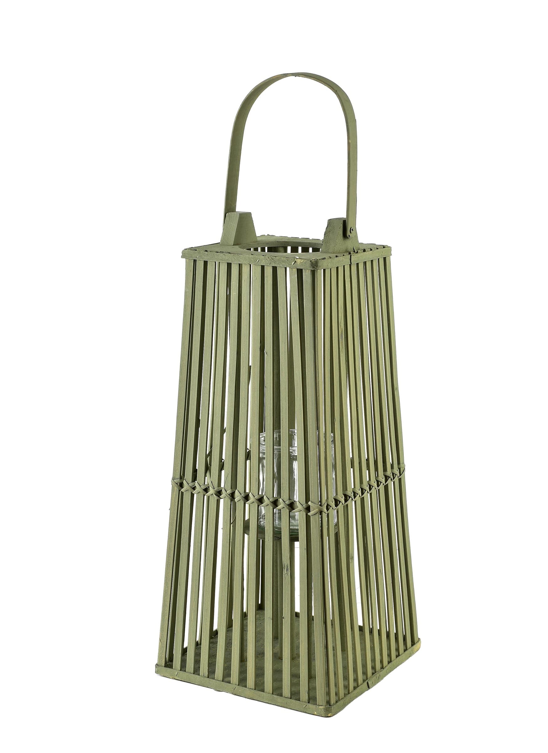 Prútený lampáš LUCIE Green 23x48 cm zelený