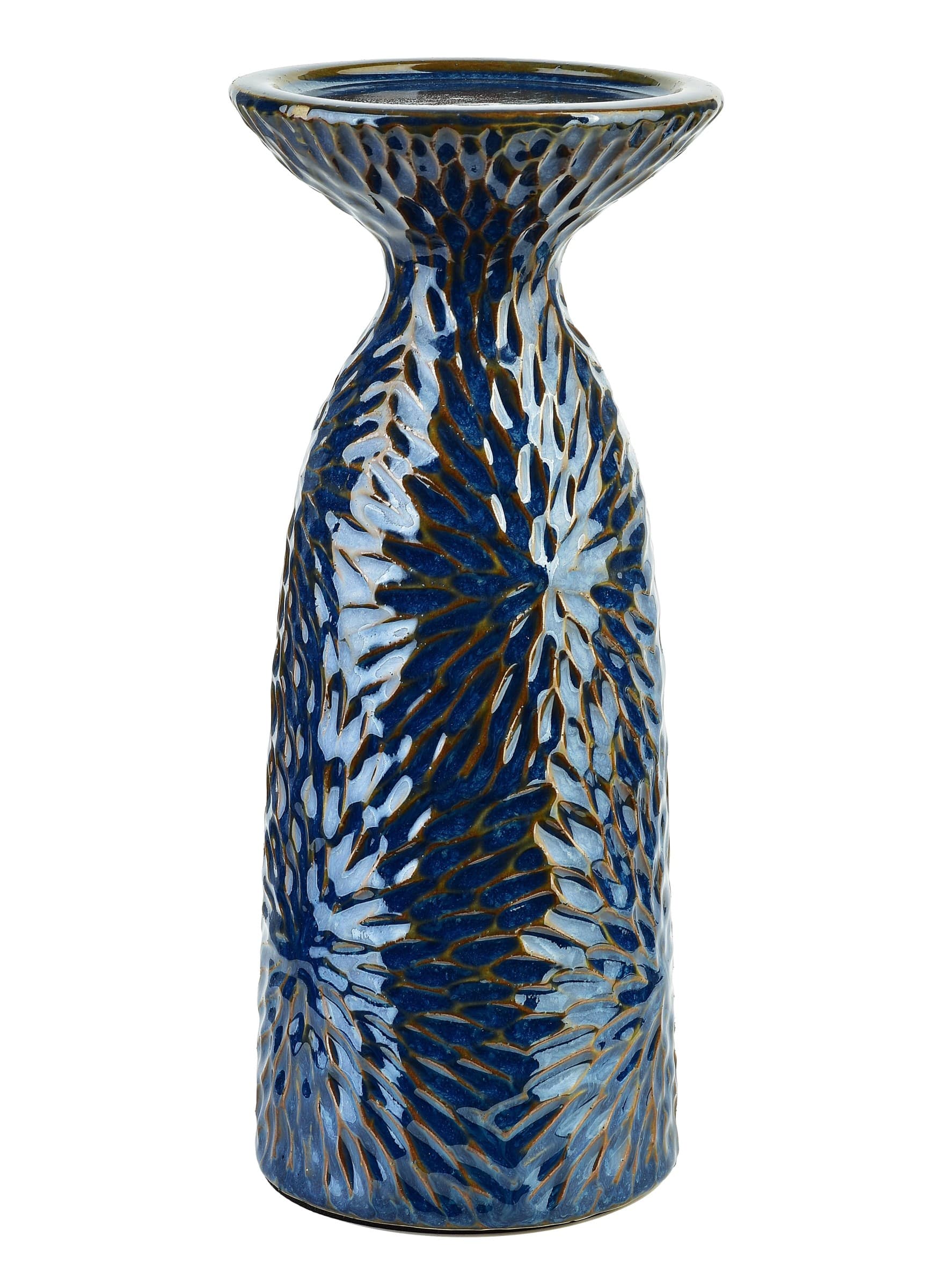 Keramický svietnik YARINE BLUE 25 cm modrý 1