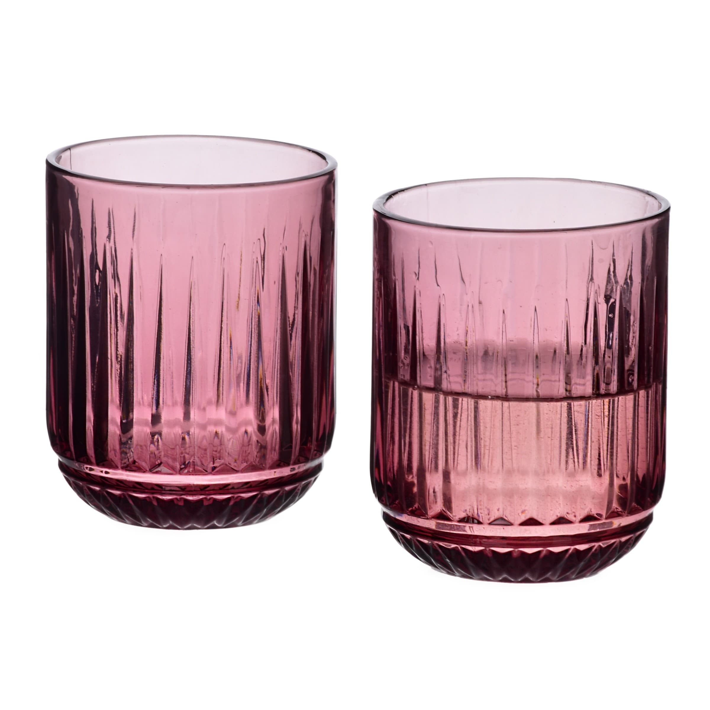 Sada 4 ks sklenených pohárov ELISE 260 ml fialová