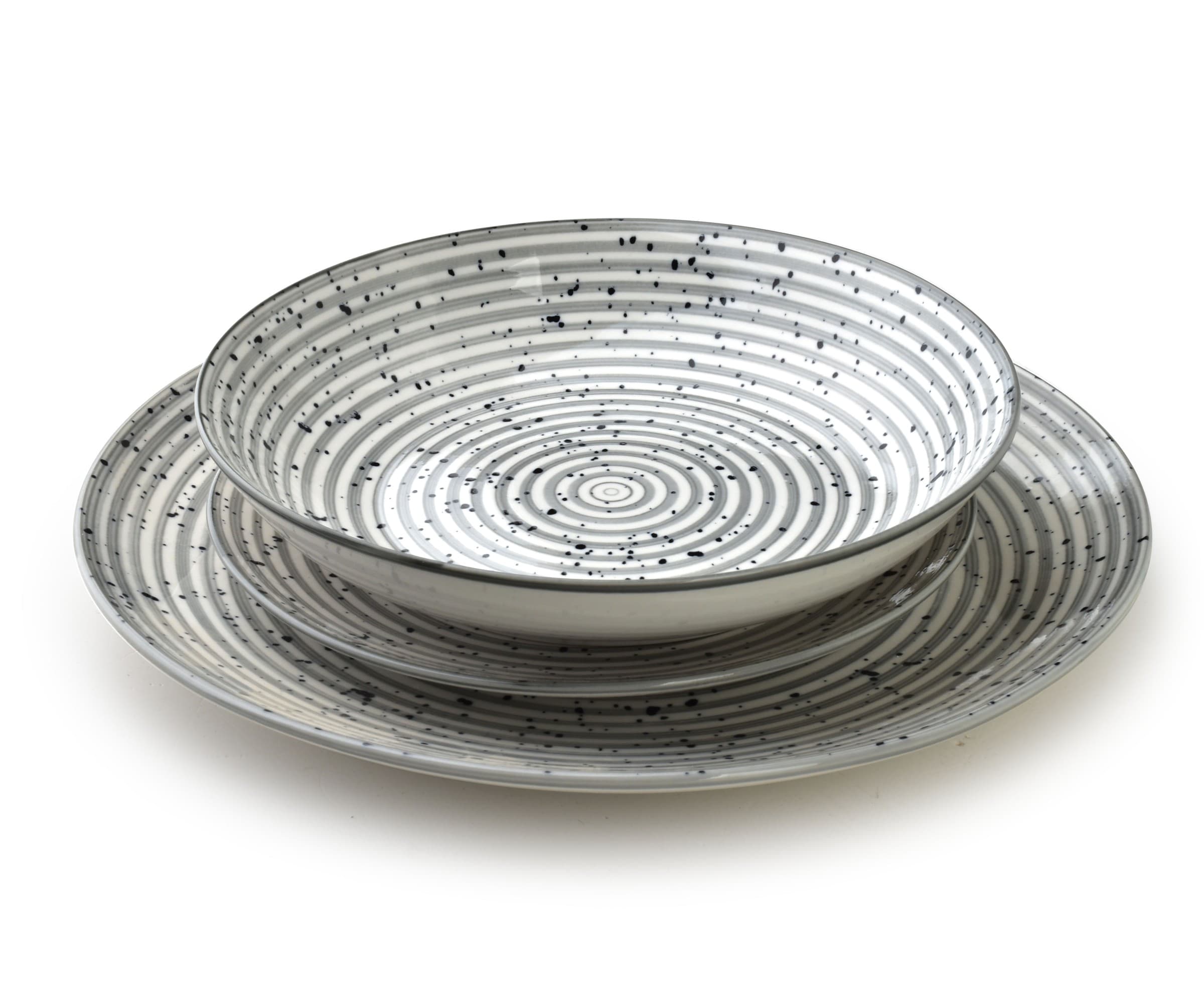 Porcelánová sada 18 ks STRIPES GREY sivá 1